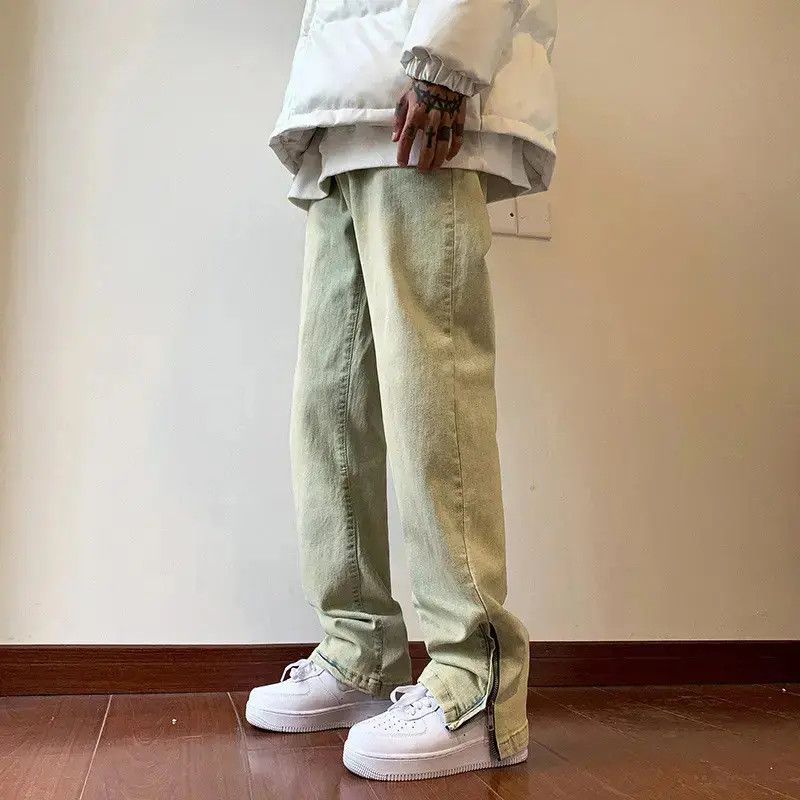 Japanese Brand Retro high street zipper straight leg jeans Size US 32 / EU 48 - 1 Thumbnail