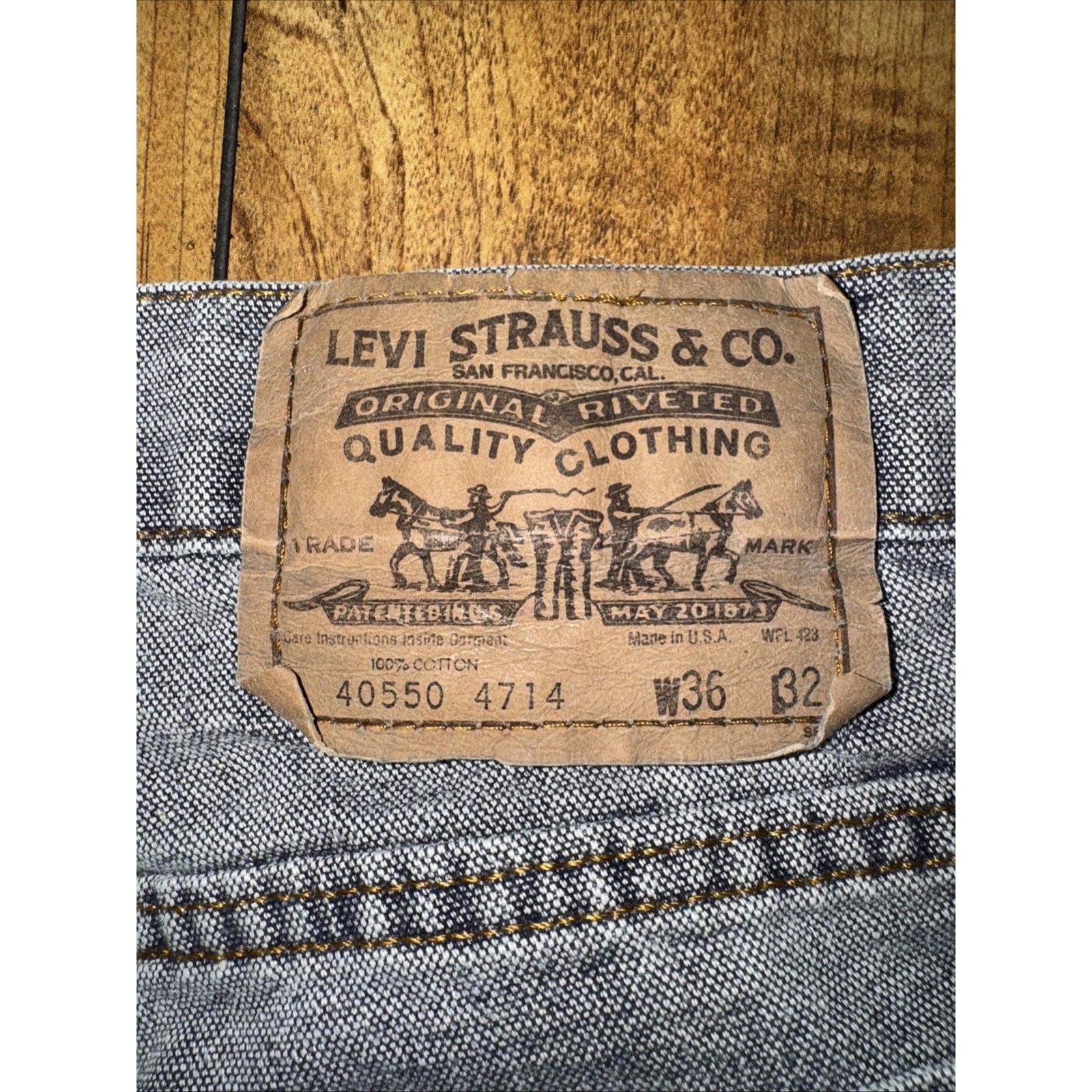 Levi's × Vintage Vintage Levi’s 505 Jeans Made in USA Gray Zip Fly Orange Tab Size US 34 / EU 50 - 9 Thumbnail