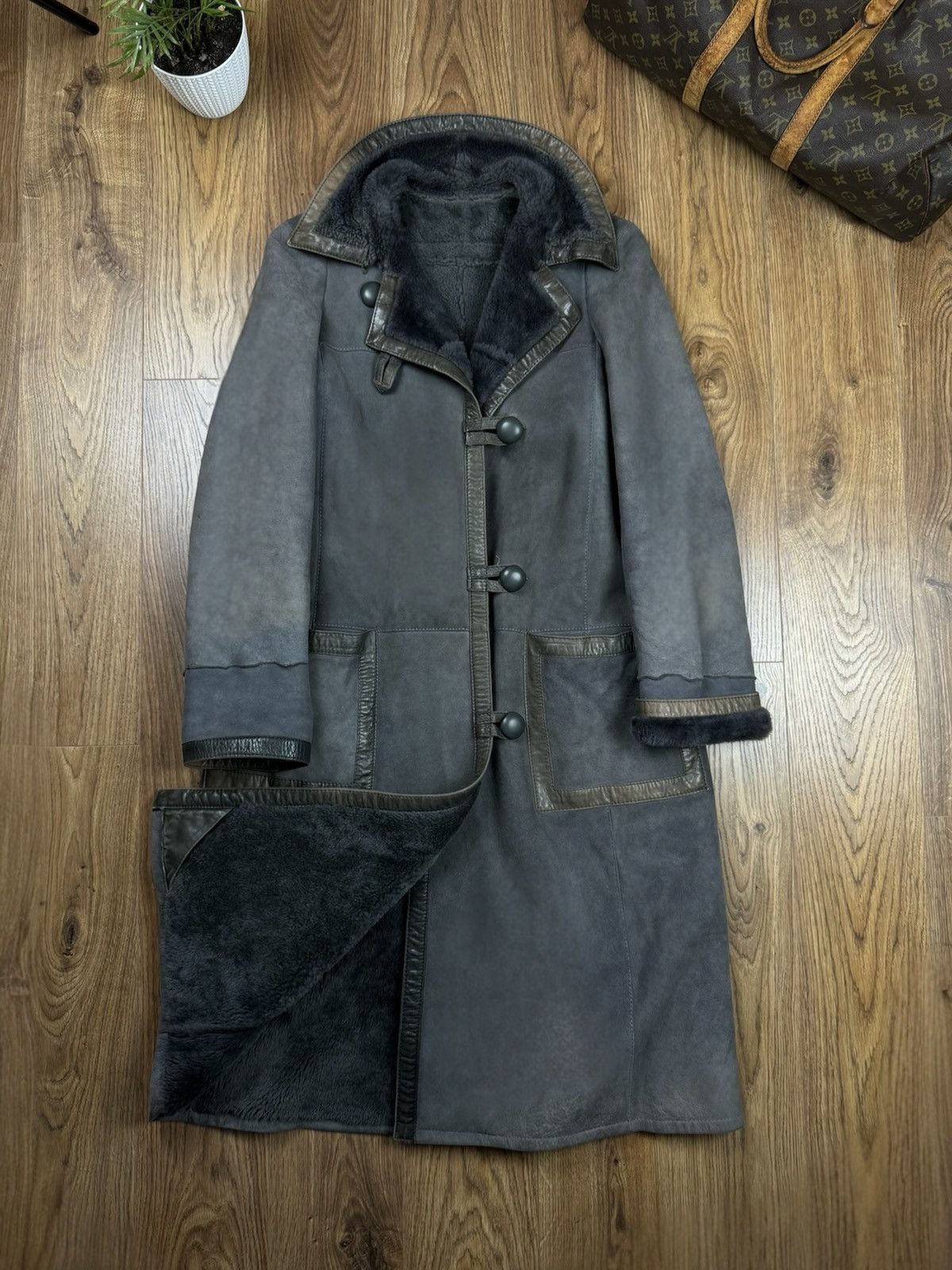 Christian Dior Monsieur Leather coat Christian Dior Faux Fur original rare item Size S / US 4 / IT 40 - 1 Thumbnail