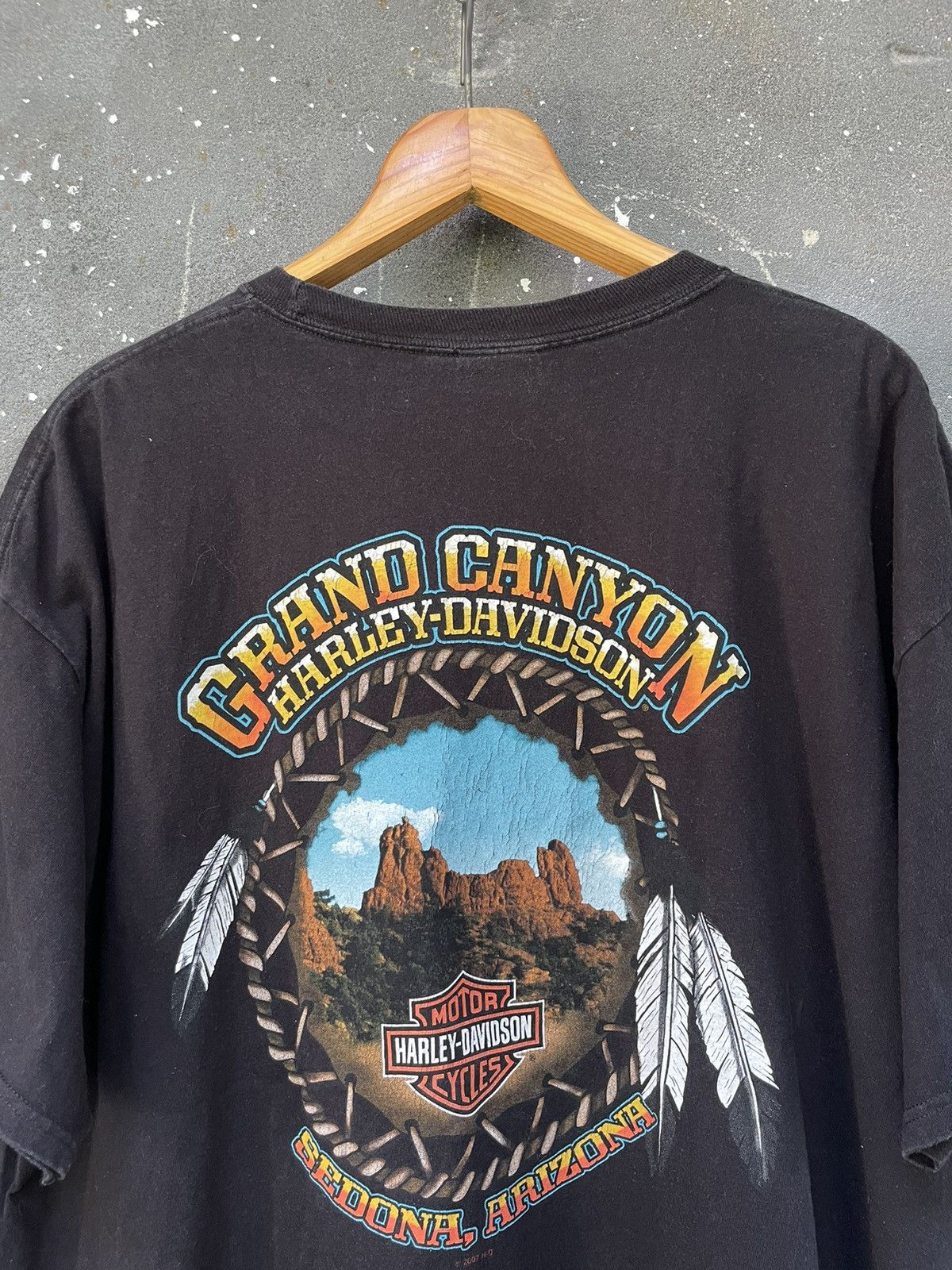 Harley Davidson Vintage Y2K Harley Davidson Fire Skull T-Shirt Grand Canyon Size US XXL / EU 58 / 5 - 5 Thumbnail