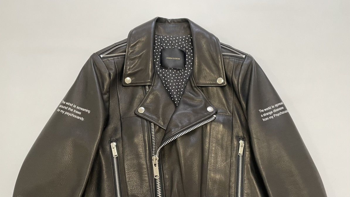 Undercover JAMC ‘Psycho Candy’ Print Leather Biker Jacket Size US S / EU 44-46 / 1 - 3 Thumbnail