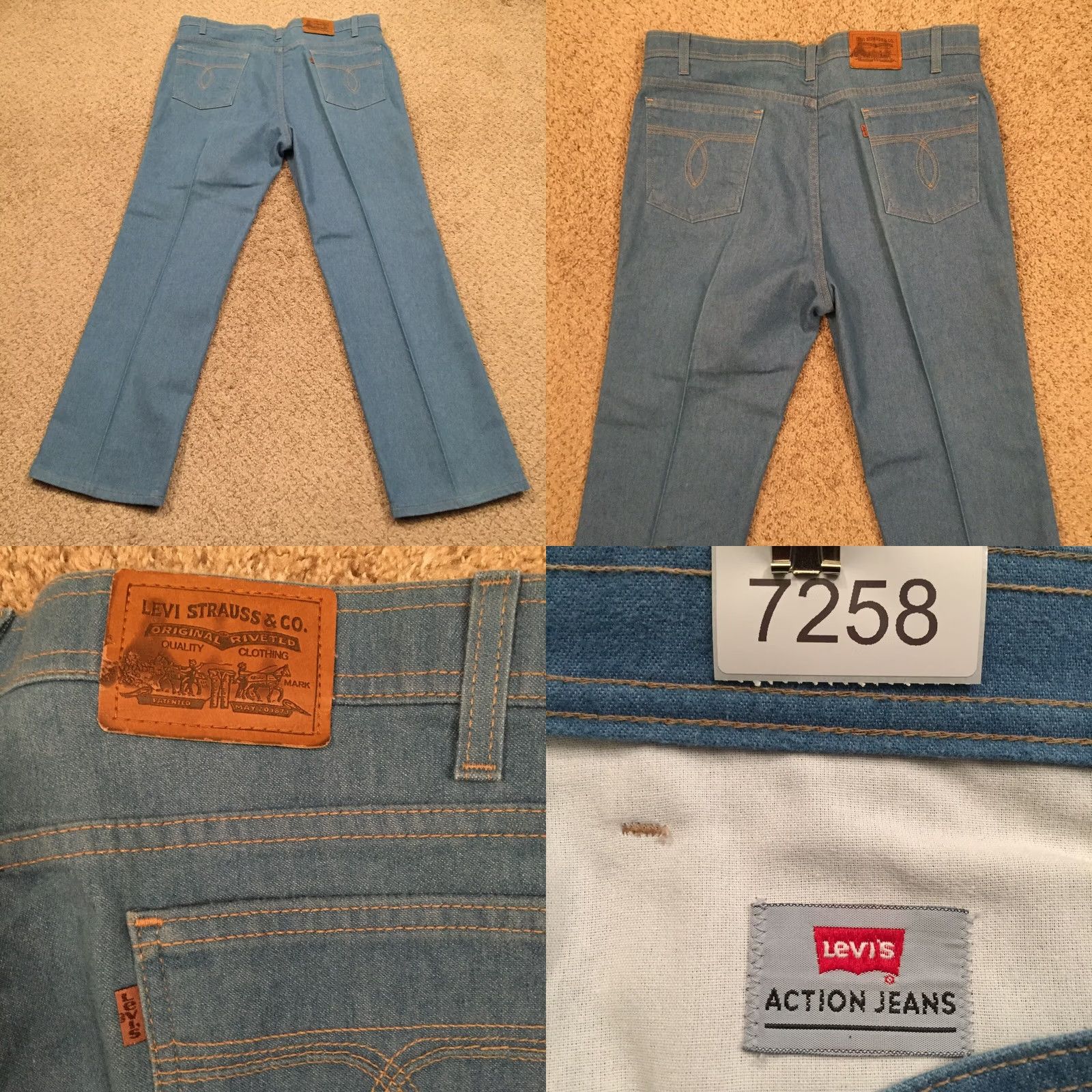 Levi's Levi'S Action Jeans Mens Size 40 Blue Straight Leg Vintage 50/50 Blend USA 37x30 Size US 40 / EU 56 - 8 Thumbnail