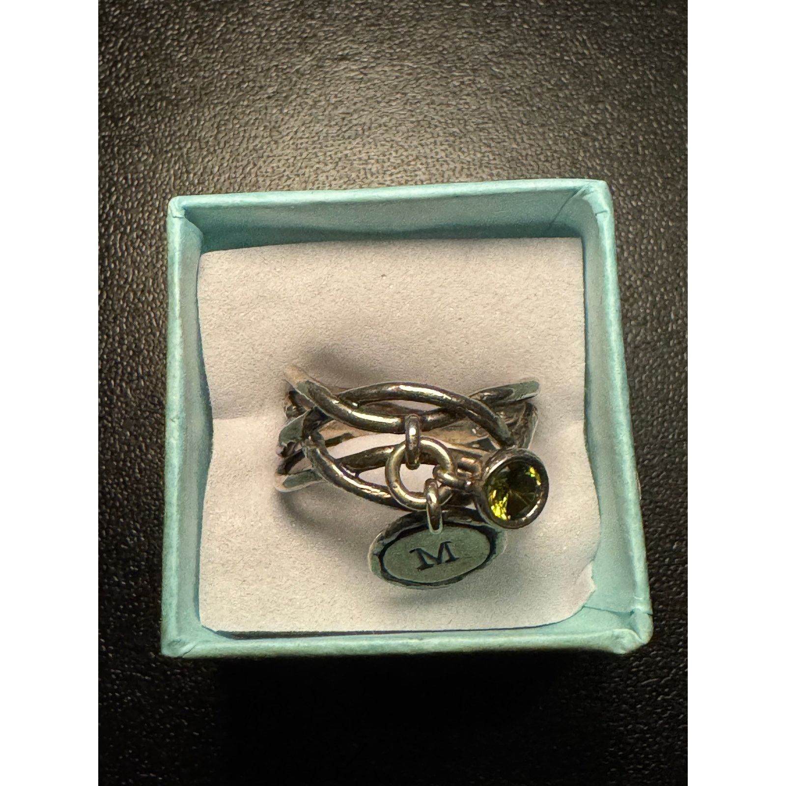 Other Vintage 925 Weaved Silver Band Peridot M Size 10 Charm Ring Size ONE SIZE - 2 Thumbnail