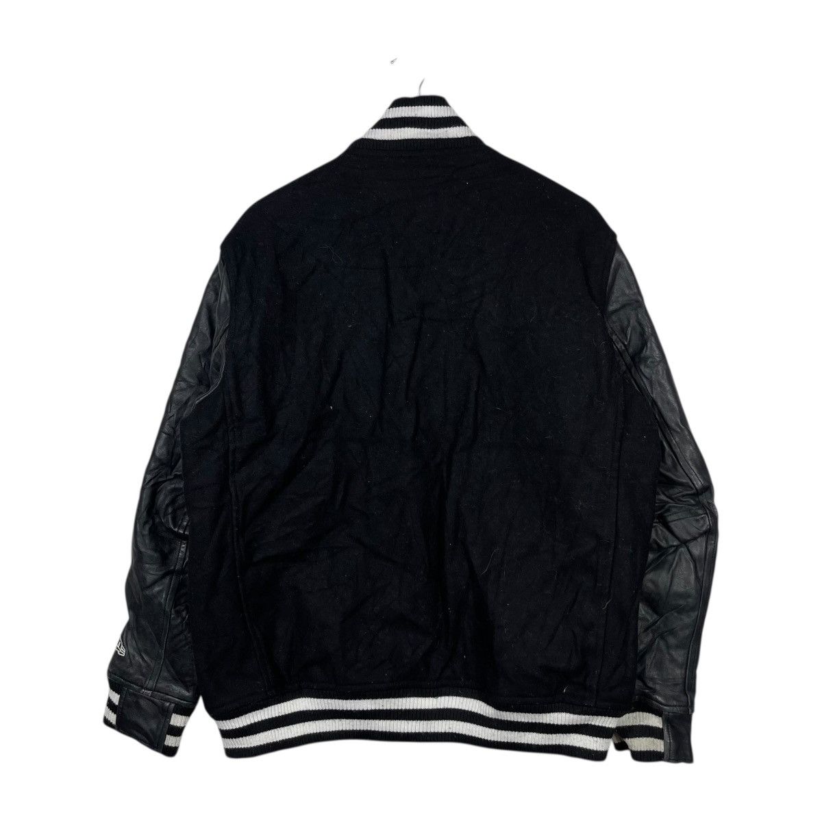 New Era New Era Varsity Jacket Black Wool Leather Sleeve Letterman Size US XXL / EU 58 / 5 - 4 Thumbnail