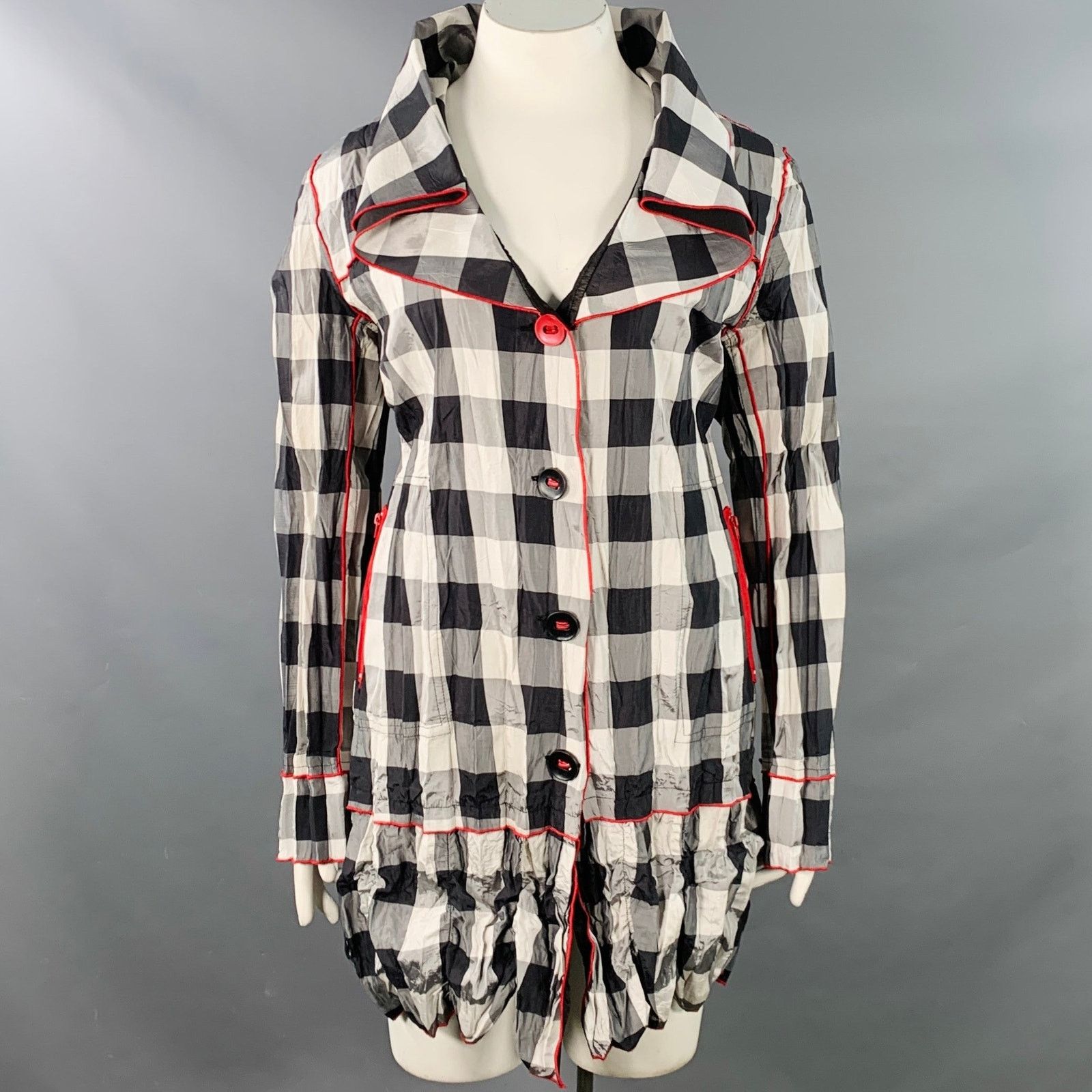 Other UBU XL Polyester Blend Gingham Reversible Wide Collar Coat Size XL / US 12-14 / IT 48-50 - 1 Thumbnail