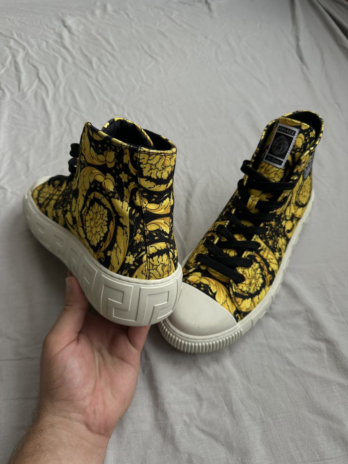 Versace Versace High Top Sneakers Size US 12 / EU 45 - 3 Thumbnail