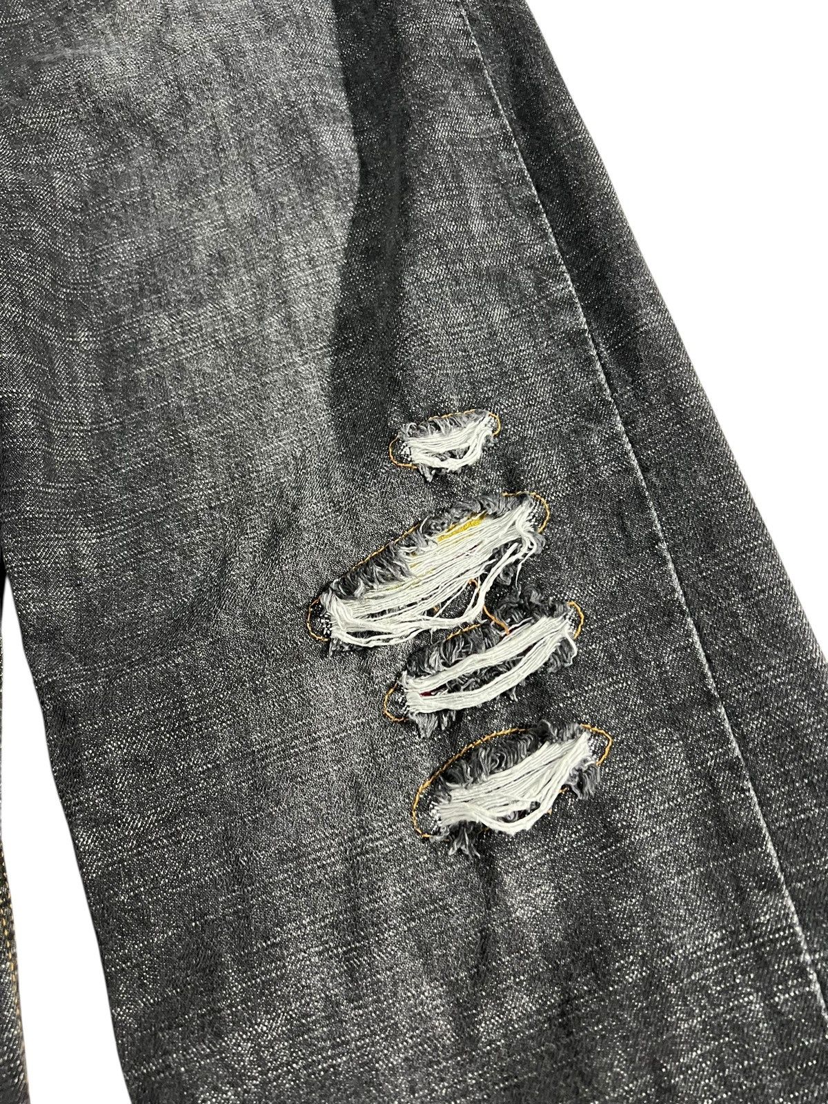 Japanese Brand Vintage Nylaus Crew Black Distress Jean Size US 40 / EU 56 - 5 Thumbnail