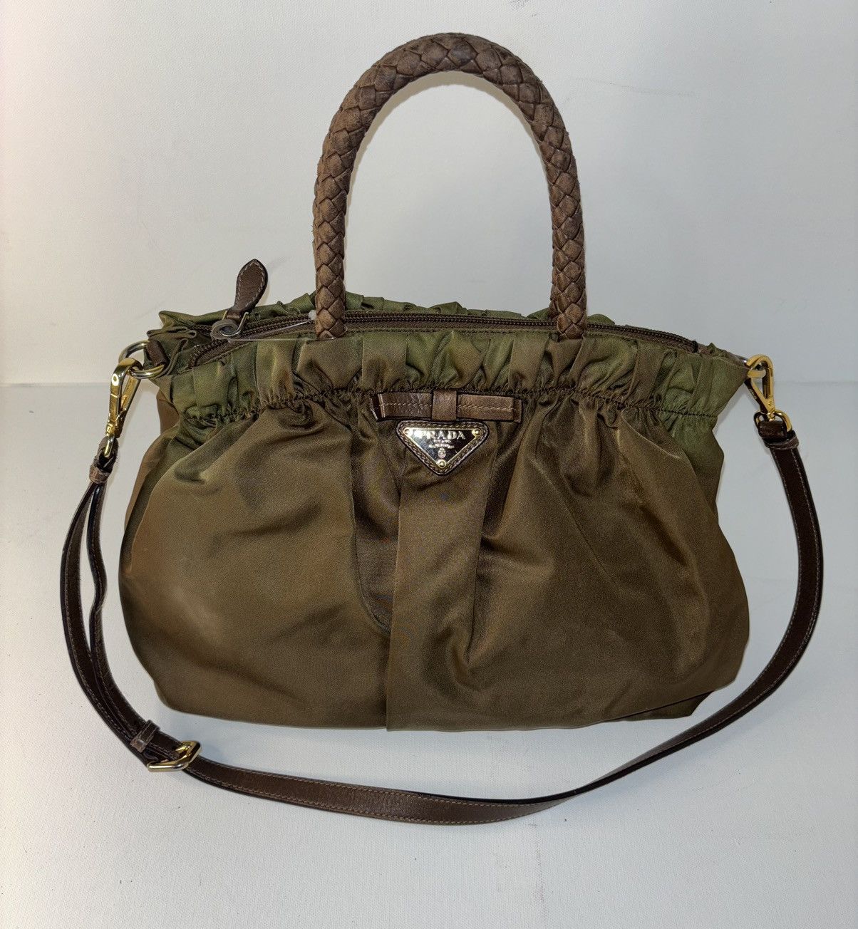 バッグ・カバンその他 Prada Prada Swing bag ebony/green Fern Green/Ebony/Baltic Blue Prada Swing smooth leather