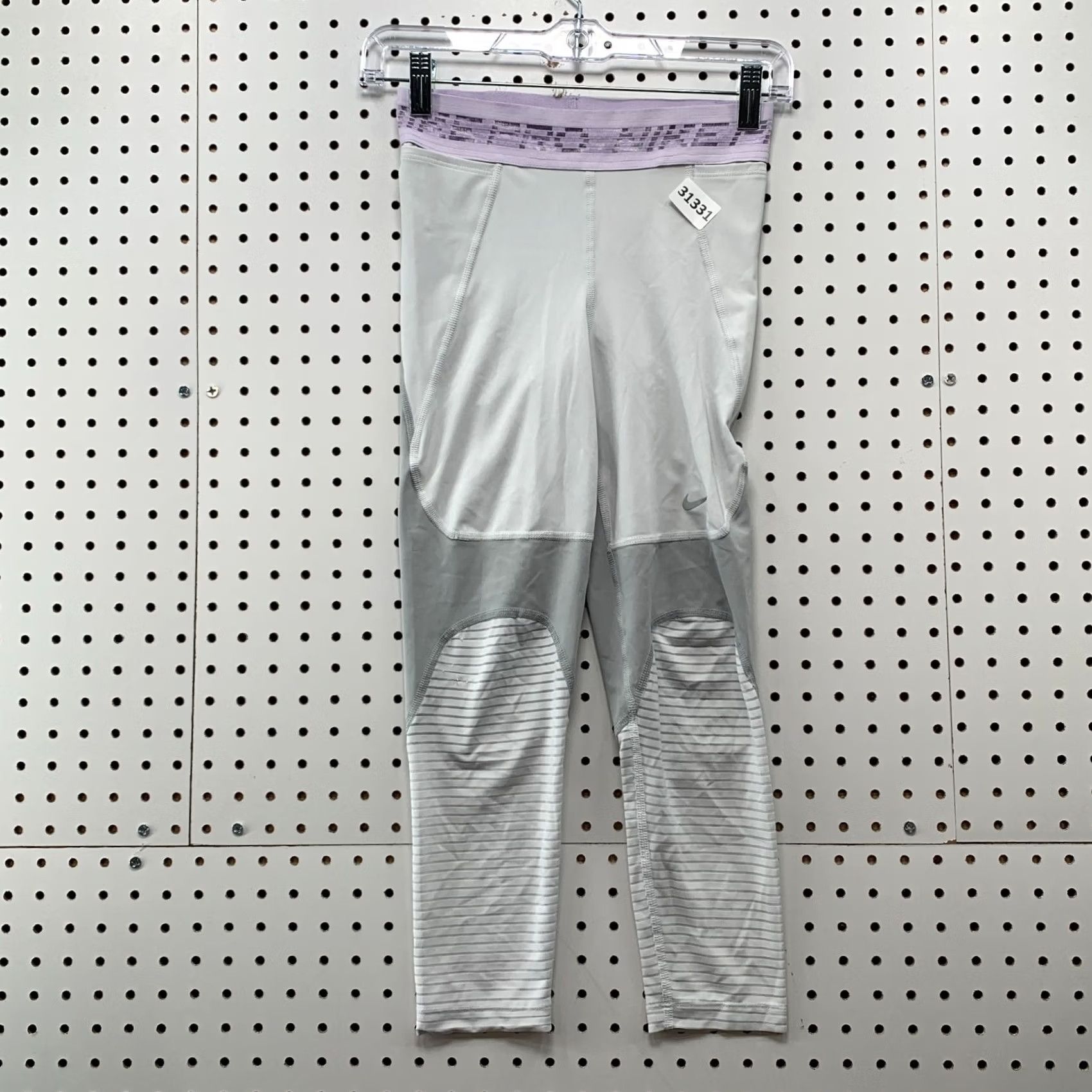 Nike Nike Pro Crop Active Leggings Womens XS White Dri-Fit 24x22 Tights Skinny Baroque? Size 26" / US 2 / IT 38 - 2 Thumbnail
