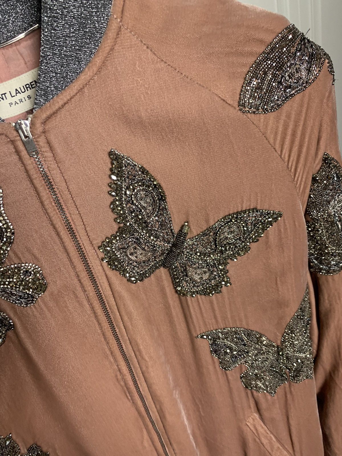 Saint Laurent Paris Saint Laurent 2016SS Butterfly Embroidered bomber jacket Size US XS / EU 42 / 0 - 3 Thumbnail