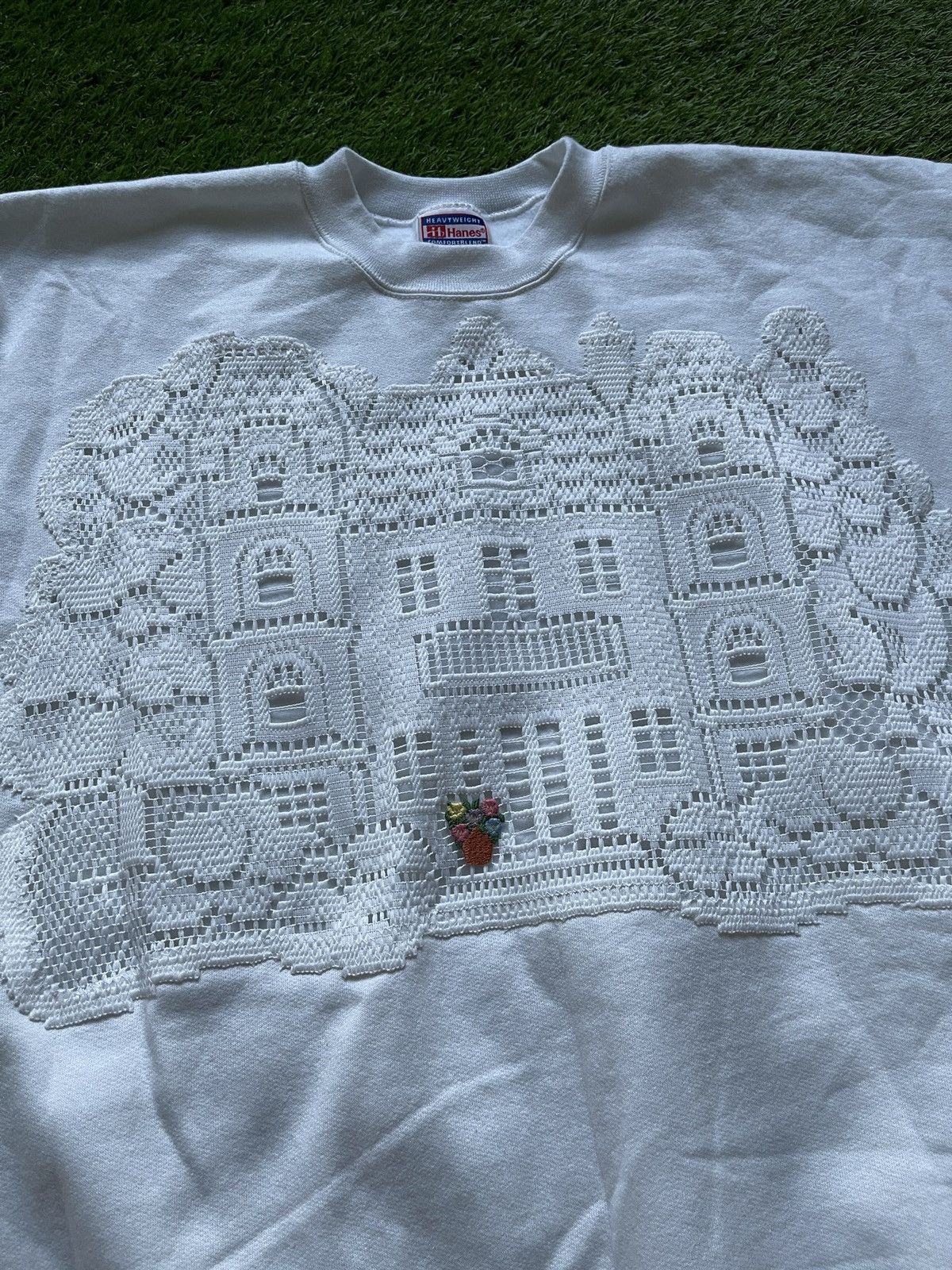 Hanes Vintage 90s Crochet House Crewneck Sweatshirt Size US XL / EU 56 / 4 - 2 Thumbnail