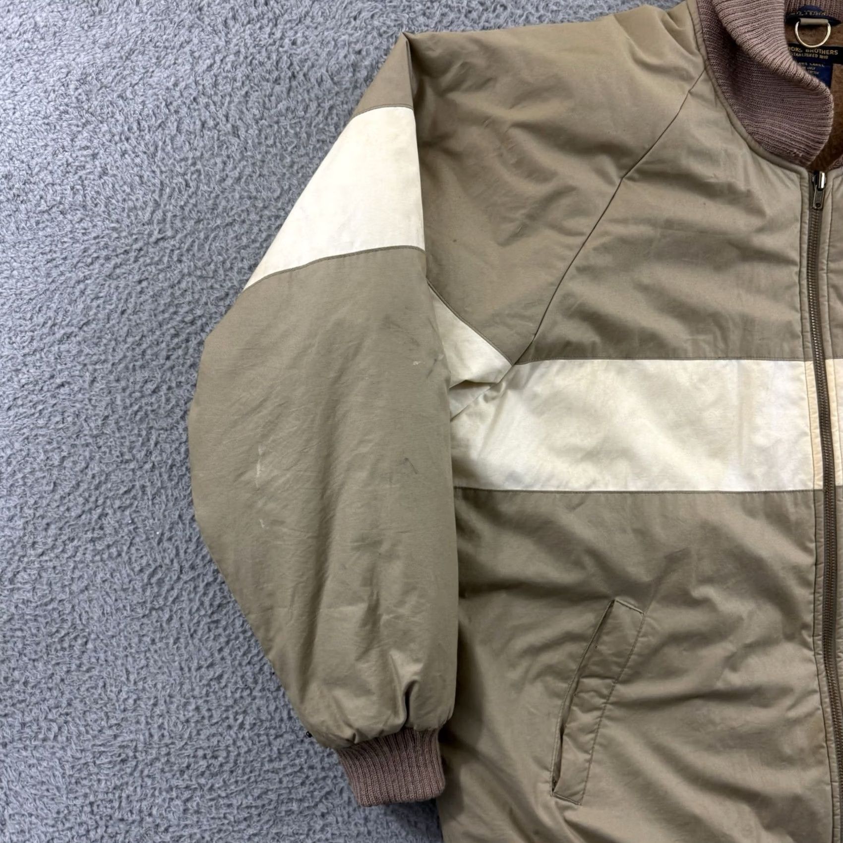 Brooks Brothers VINTAGE Brooks Brothers Jacket Mens XL Beige Alpaca Wool Lined 80s Zip Outdoor Size US XL / EU 56 / 4 - 4 Thumbnail