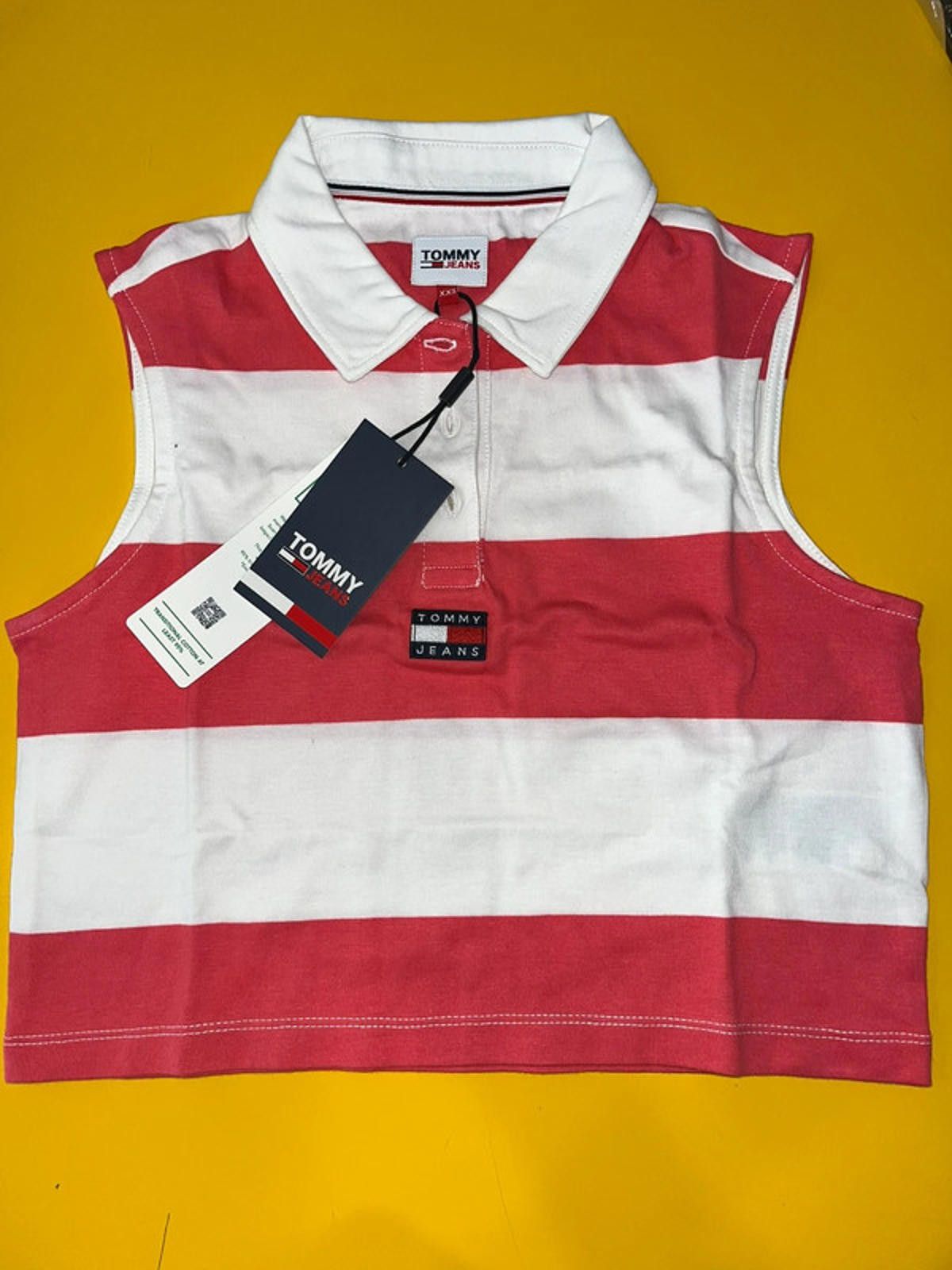 Tommy Jeans TOMMY jeans logo striped polo neck Shirt NEW With Tags Size XS / US 0-2 / IT 36-38 - 7 Thumbnail