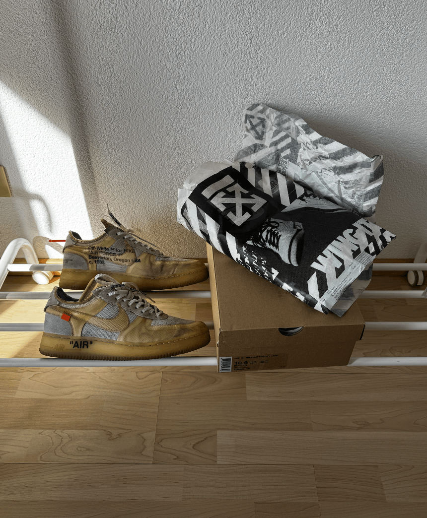 Nike × Off-White Nike Air Force 1 Off White White OG Size US 11.5 / EU 44-45 - 19 Thumbnail