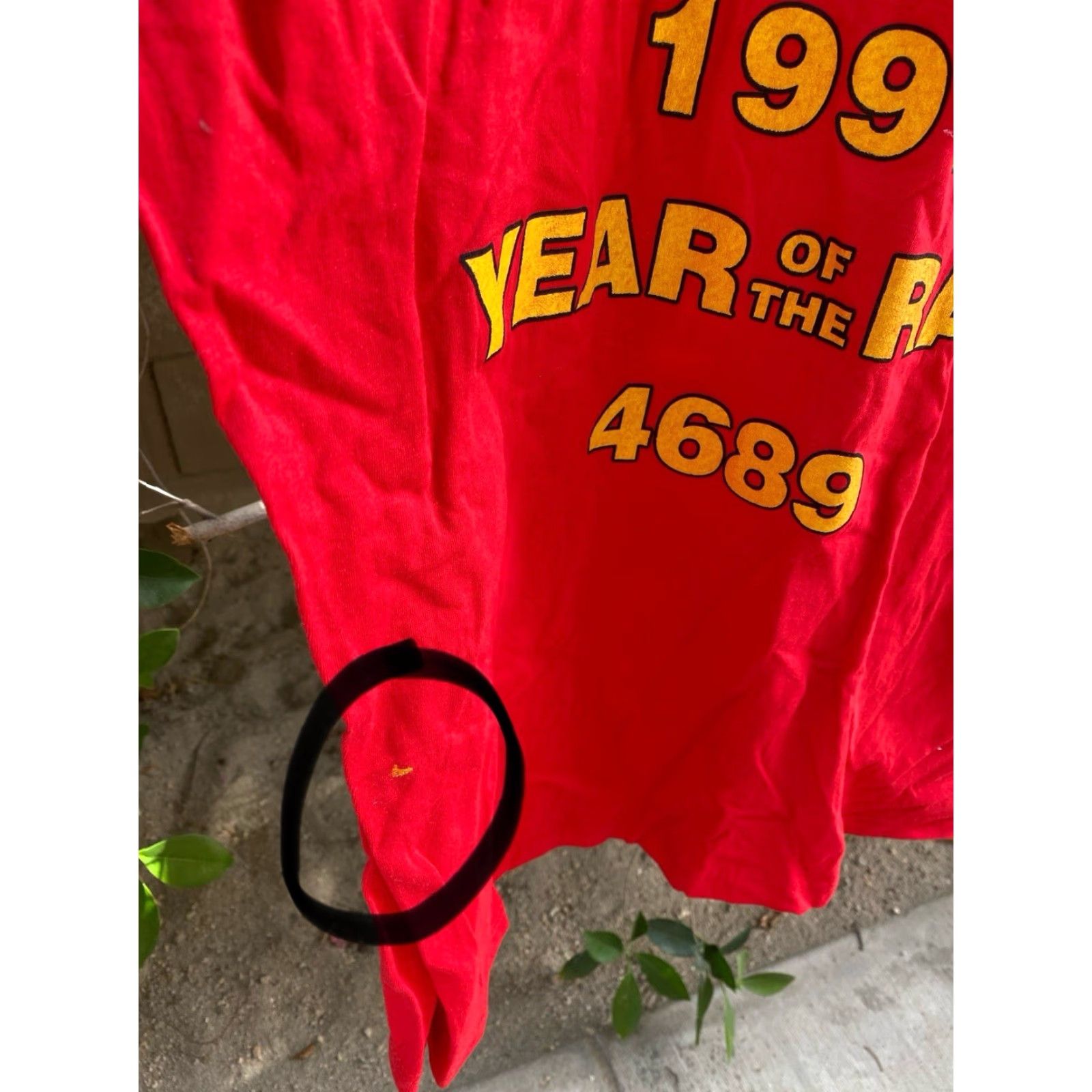 Hanes VINTAGE Hanes Year Of The Ram T-Shirt L USA Made Red Graphic Front Back 1991 90s Mens Size US L / EU 52-54 / 3 - 6 Thumbnail