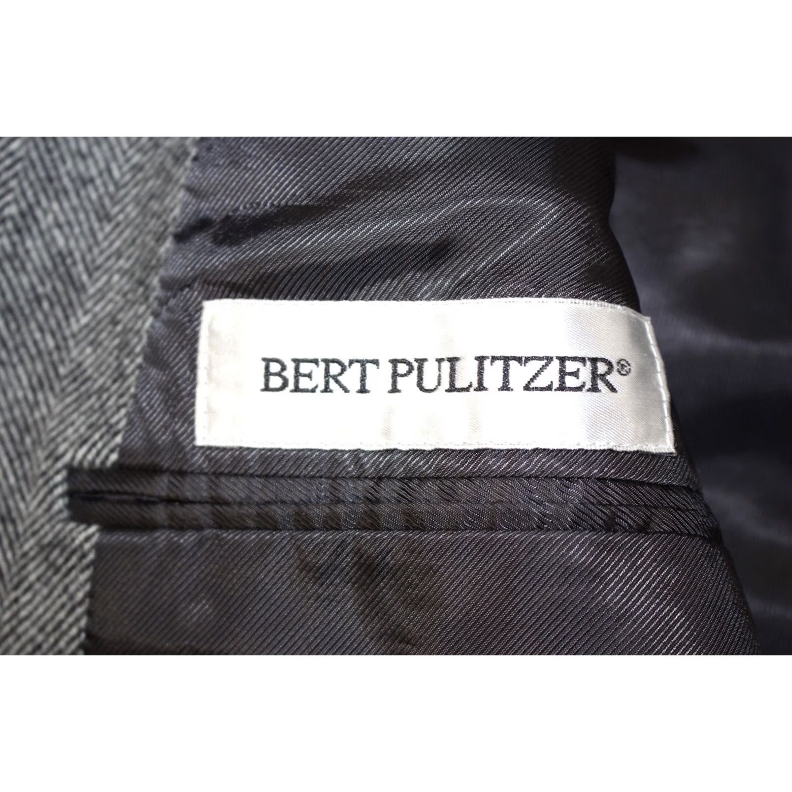Camel VINTAGE Bert Pulitzer Camel Hair Wool Blazer Jacket Herringbone Gray Men's 40 Size 40R - 6 Thumbnail