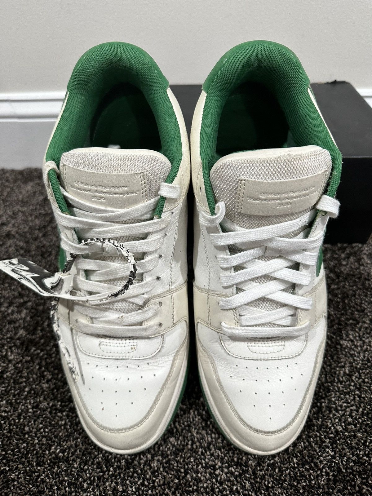 Off-White Off-White Virgil Out Of Office OOO White/Green Sneakers Size US 13 / EU 46 - 8 Thumbnail