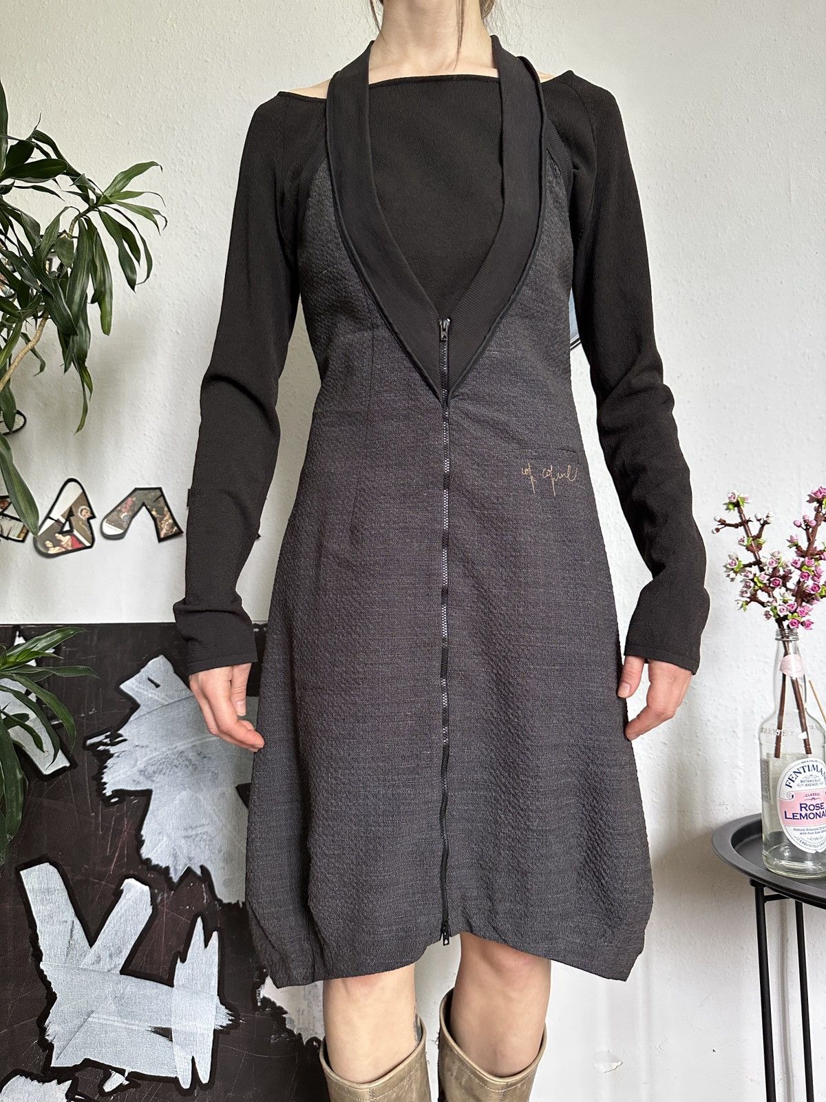 Cop Copine × Vintage Vintage Cop Copine Zip Up Vintage Avant Garde Dress Size ONE SIZE - 10 Thumbnail