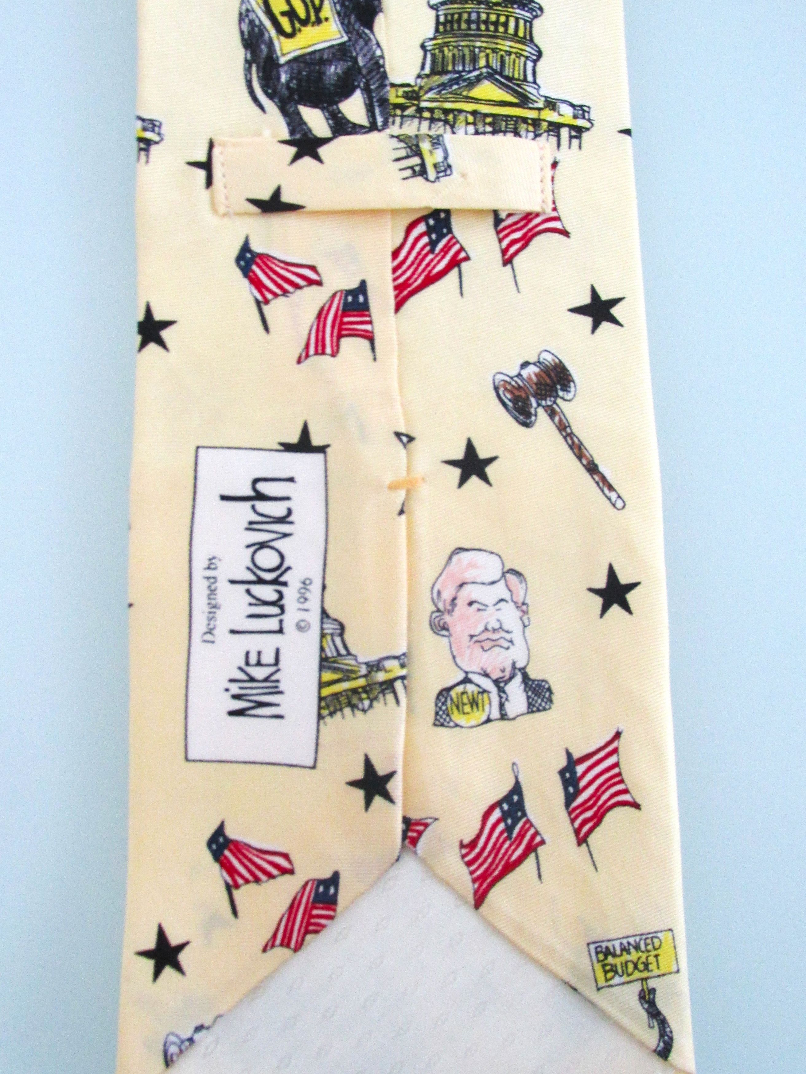 Vintage Republican Party Themed Vintage (1996) Men's Silk Tie Size ONE SIZE - 5 Thumbnail