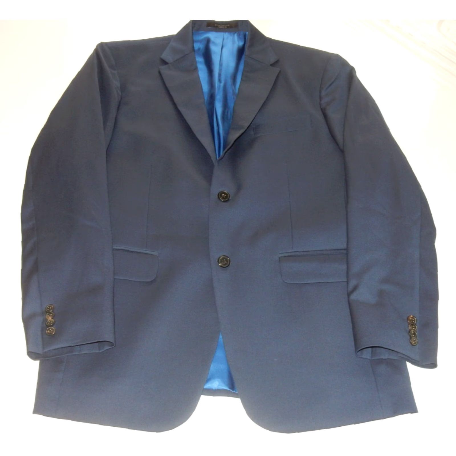 Vintage StudioSuits Men Sport Coat Blazer Jacket Size 42 US/52 EUR Wool Blue 2 Button Dual Vents Mens Regular Coat Blazer 1 Piece StudioSuits Size 42R - 2 Thumbnail