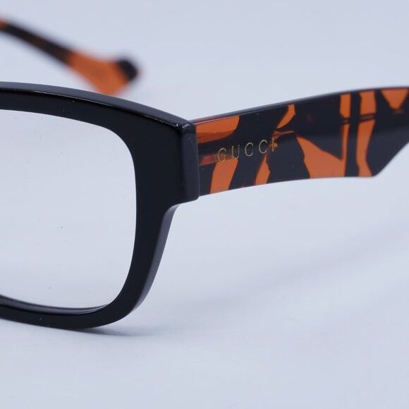 Gucci 🕶️ New Gucci GG1428O 006 Eyeglasses - Black With Orange Size ONE SIZE - 8 Thumbnail