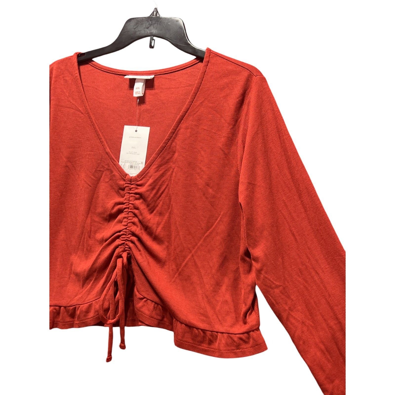 Other Isabel Maternity- Women's Long Sleeve Ruched Ruffle Crop Top Size XXL / US 16-18 / IT 52-54 - 12 Thumbnail