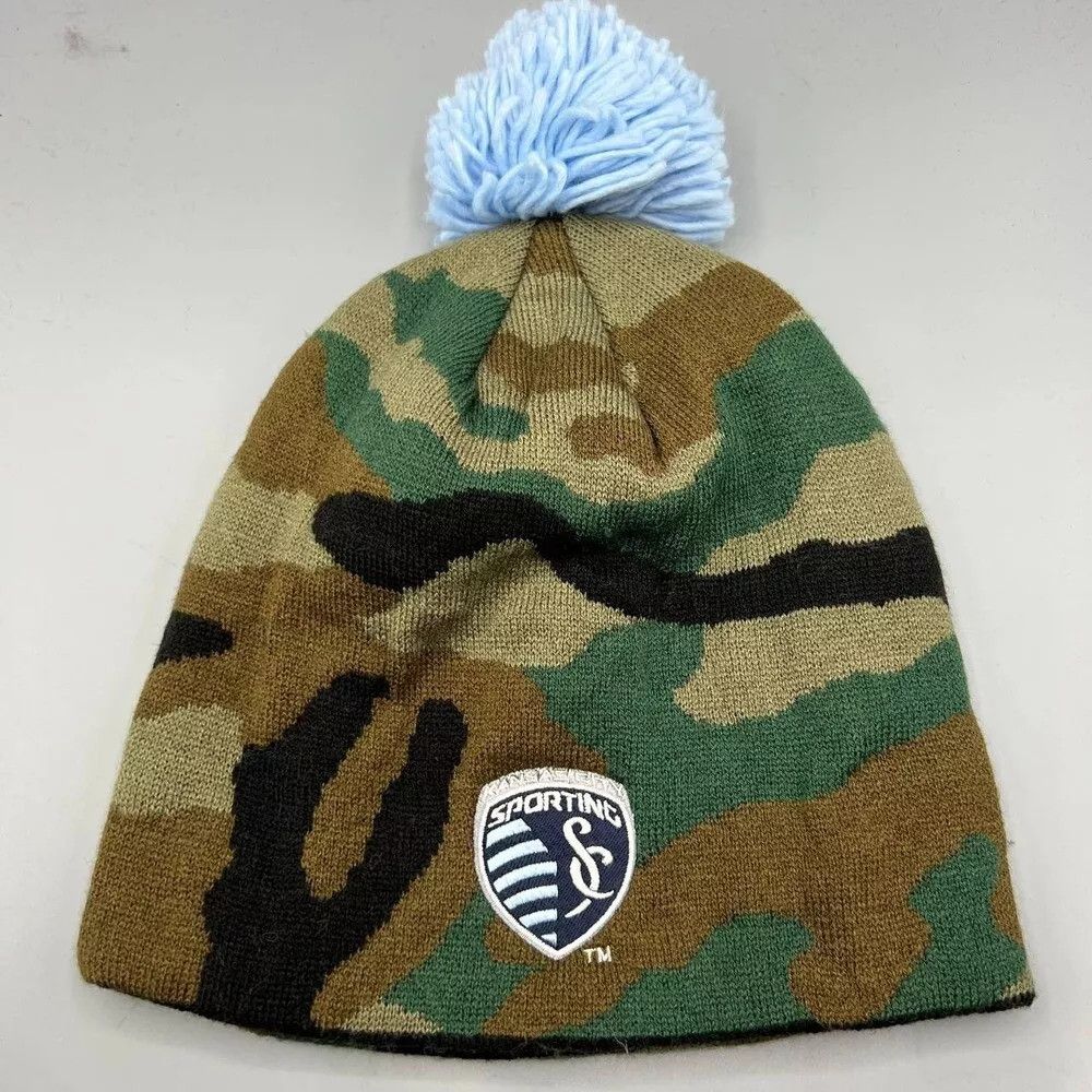 Adidas Sporting Kansas Hat Men Camouflage Adidas Beanie Pom Pom Cap Size ONE SIZE - 1 Thumbnail