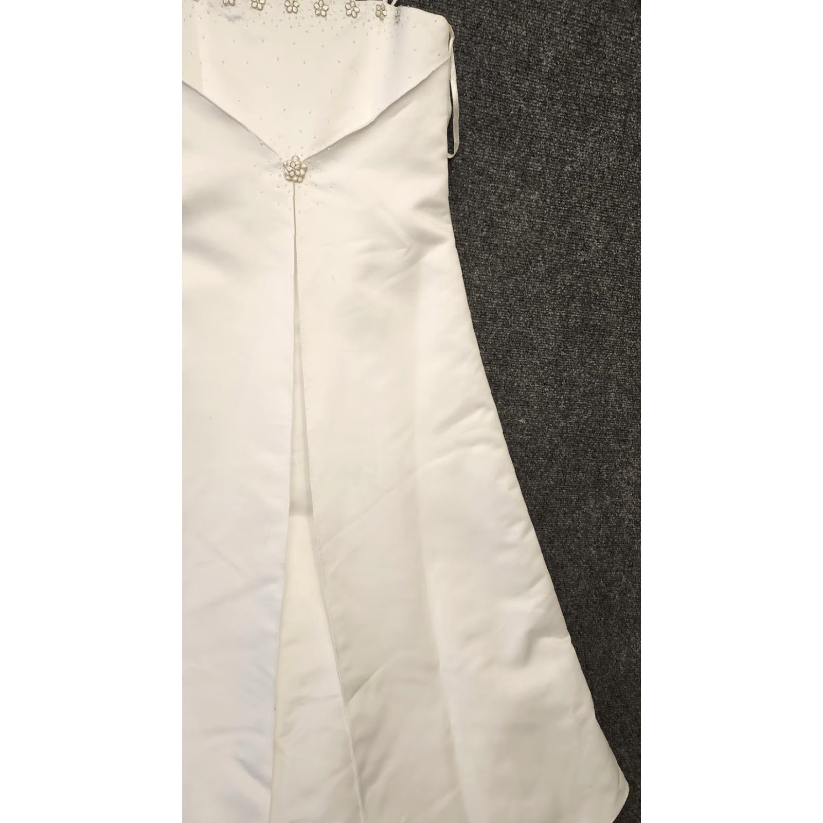 Vintage VINTAGE Eden Bridal Dress Womens 14 White Beaded A-Line Spaghetti Strap Wedding Gown Size XL / US 12-14 / IT 48-50 - 3 Thumbnail