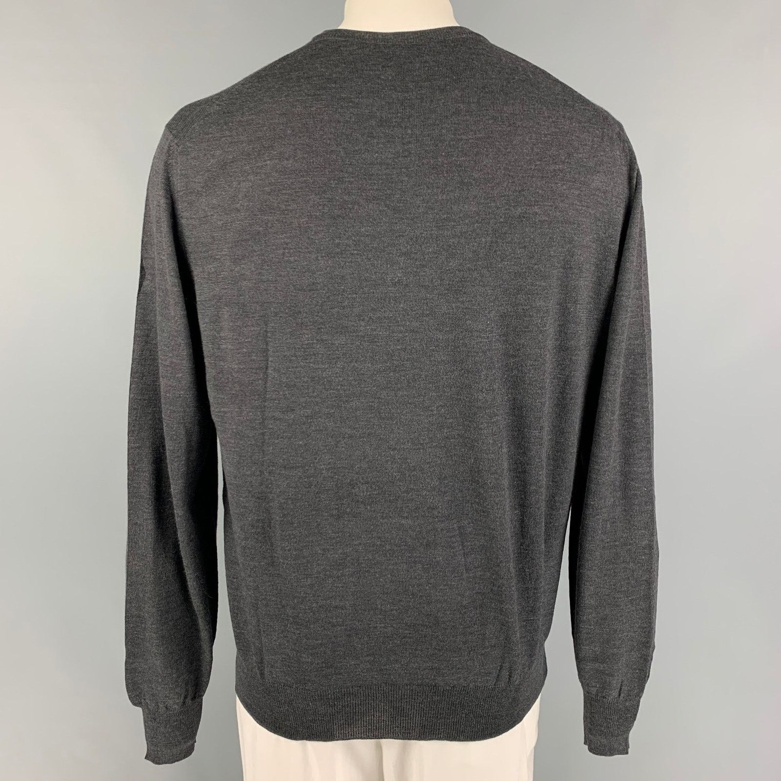 Piattelli PIATTELLI Size XL Gray Wool Crew-Neck Pullover Size US XL / EU 56 / 4 - 3 Thumbnail