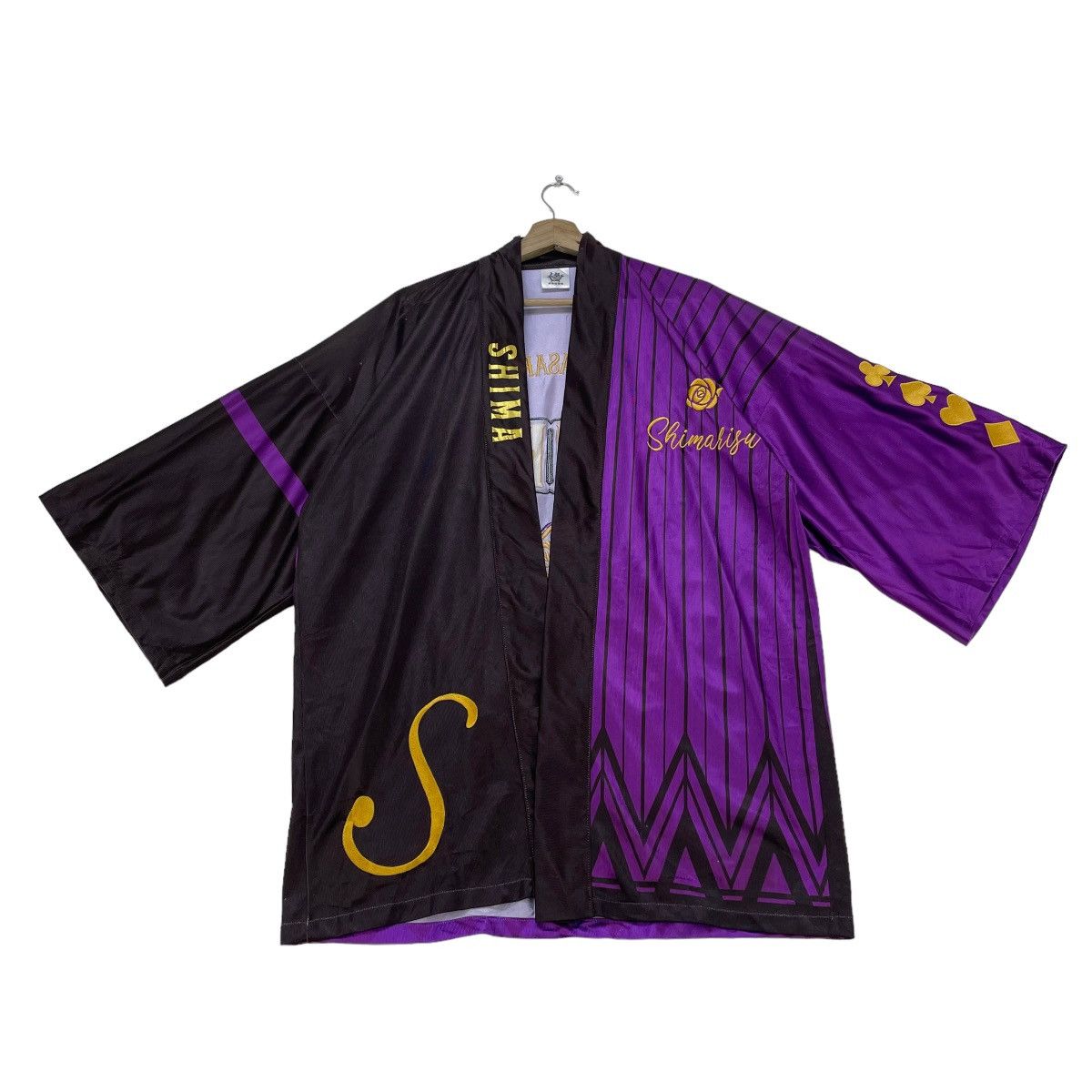 image of Band Tees x Kimono Japan Dragon Urashimasakatasen Kimono Embroidery Ace Logo in Purple (Size Medium