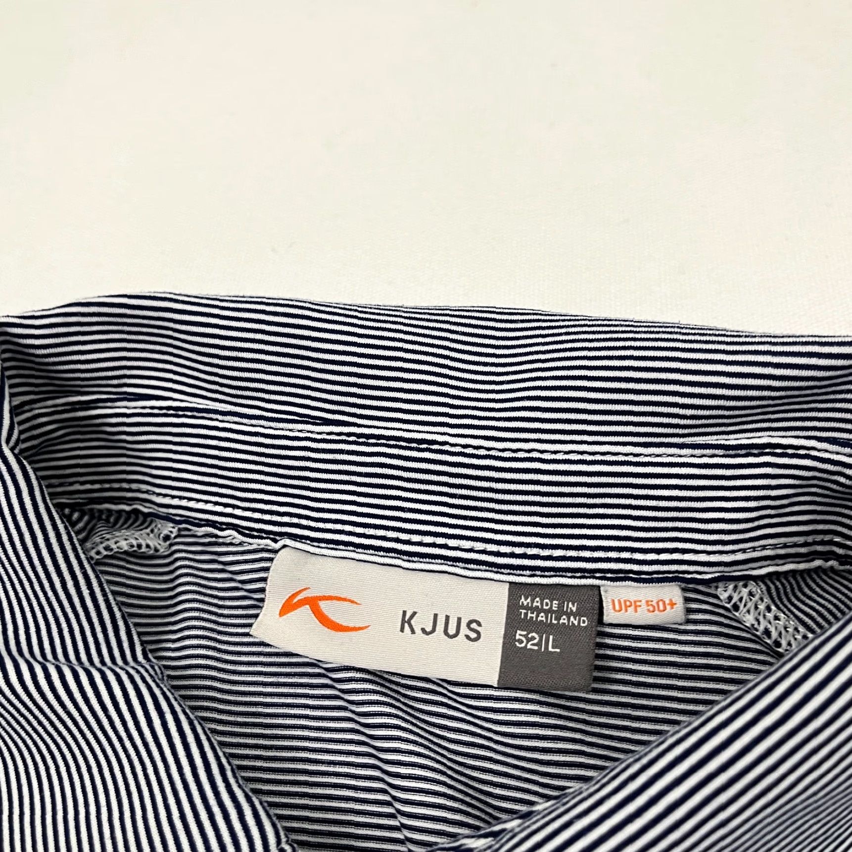 KJUS KJUS Golf Polo Shirt Mens Large White Black Stripe Golf Performance Stretch Polo Shirt Mens L Multicolor Logo Pattern Sports Casual Activewear Shirt Size US L / EU 52-54 / 3 - 3 Thumbnail
