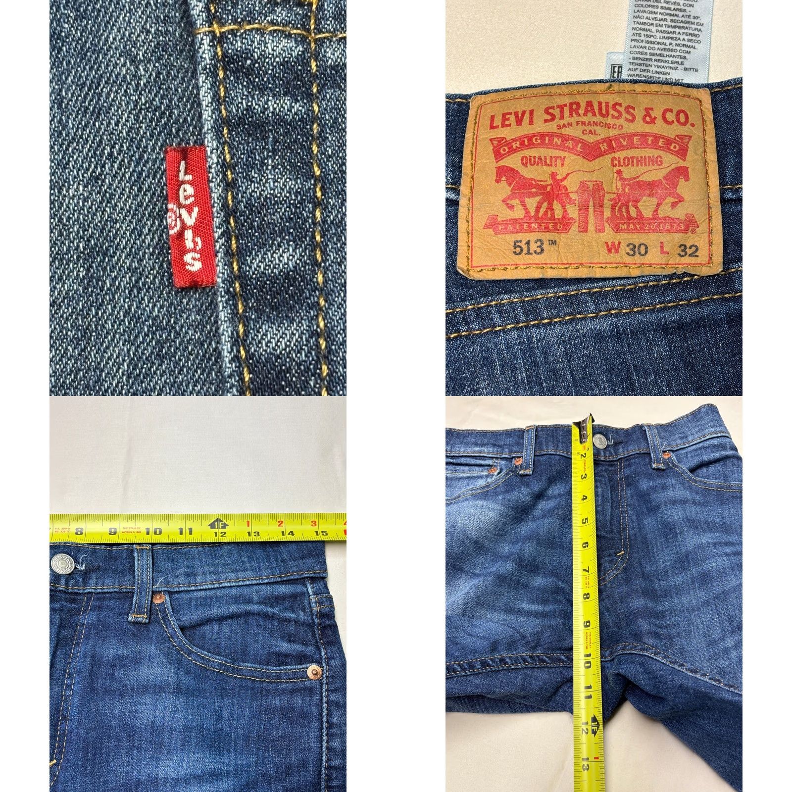 Levi's Levi's 513 Slim Straight Jeans Mens W30 L32 Dark Wash Denim Size US 30 / EU 46 - 8 Thumbnail