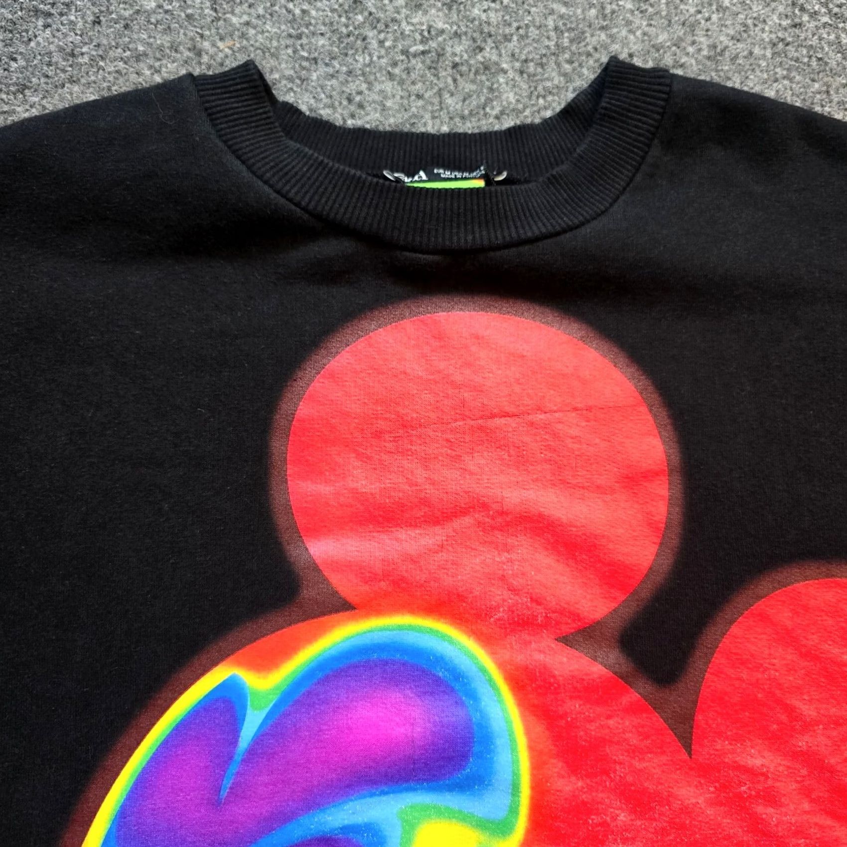 Zara Zara Sweater Womens M Black Disney Mickey Mouse Rainbow Cropped Casual Size M / US 6-8 / IT 42-44 - 2 Thumbnail