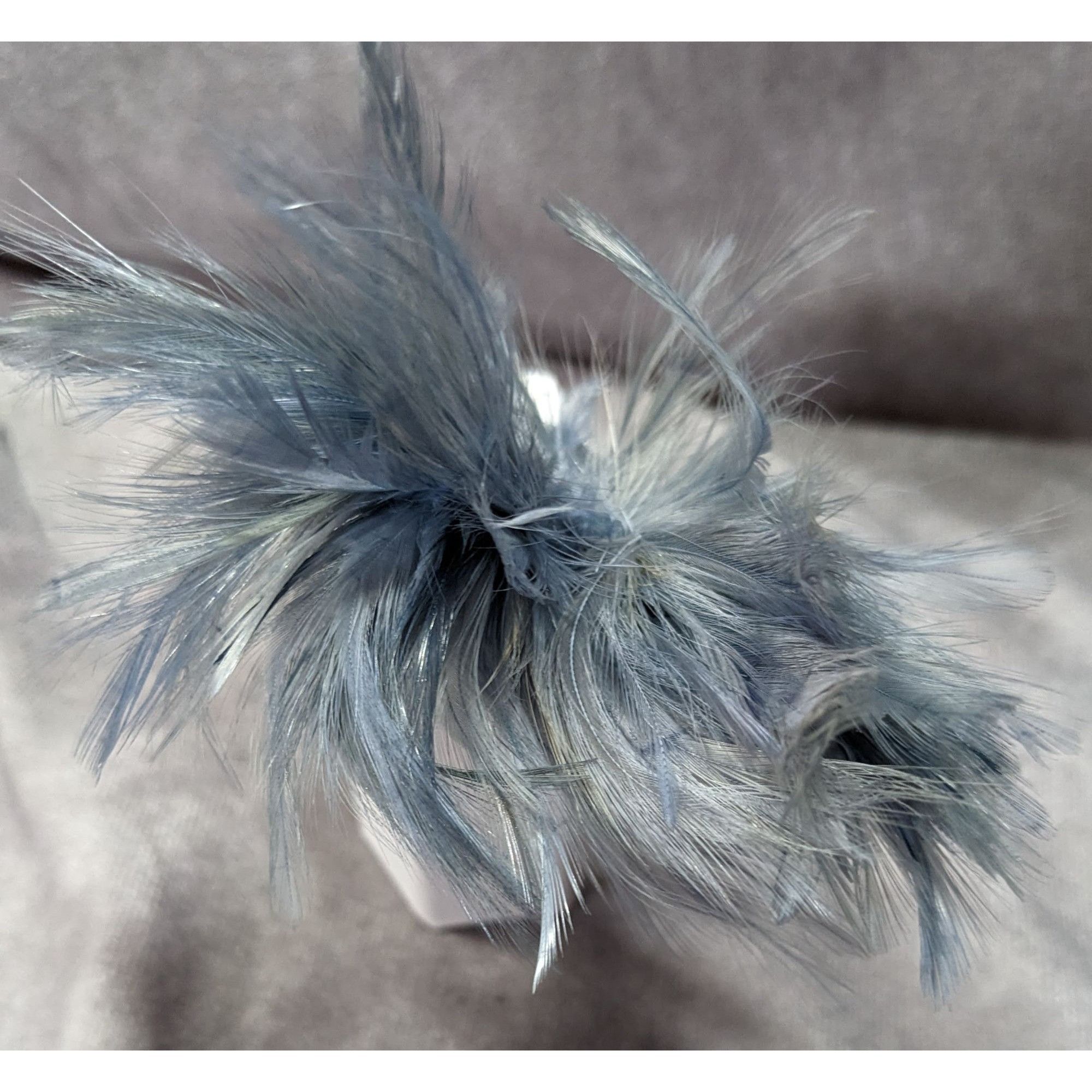 Other Funky Grey Feather Adorned Statement Ring Size ONE SIZE - 6 Thumbnail