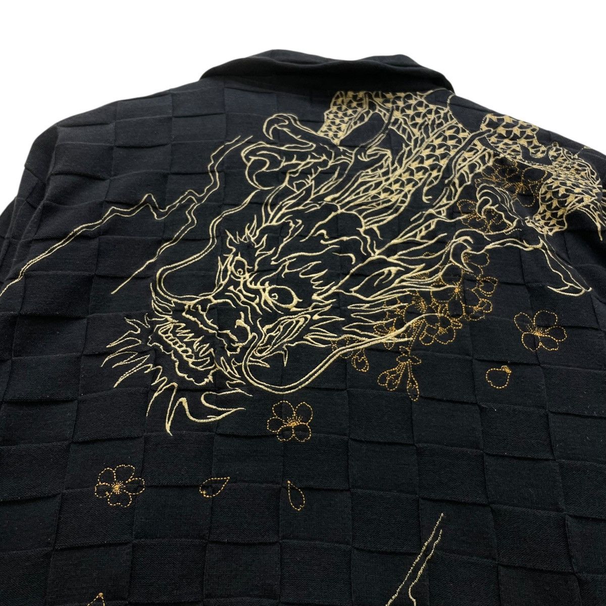 Toyo Enterprises 💥Vintage Karakuri Tamashi Plaid Checked Embroidery Dragon Size US L / EU 52-54 / 3 - 5 Thumbnail
