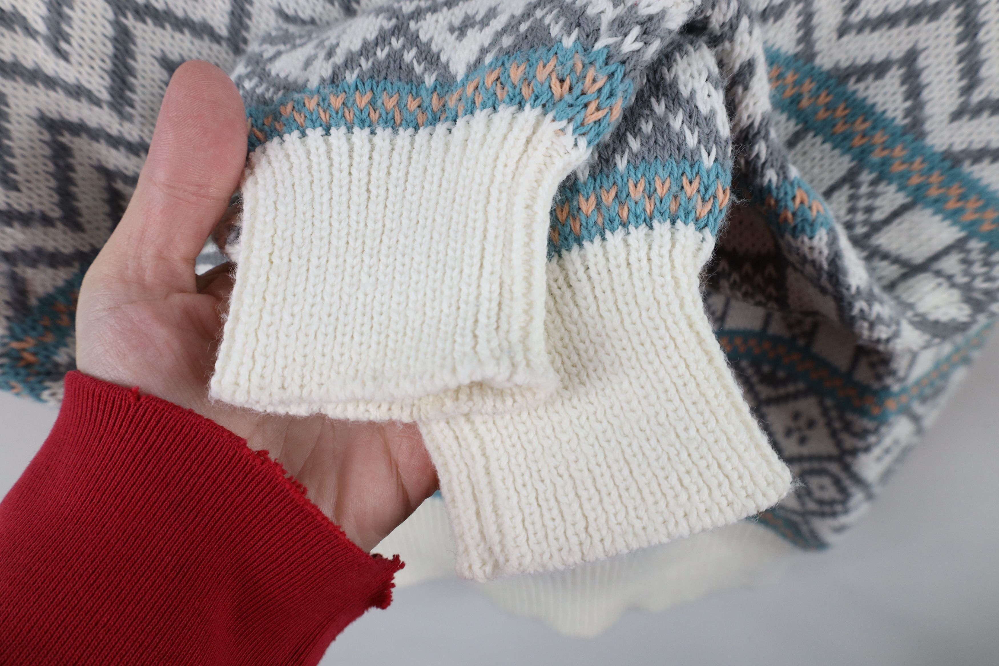 Vintage Vintage 90s Streetwear Geometric Knit Grandpa Dad Sweater Size US XL / EU 56 / 4 - 4 Thumbnail