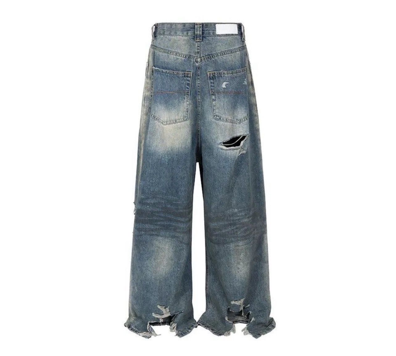 Japanese Brand × Jean Baggy Wide Leg Damaged Jeans Size US 34 / EU 50 - 2 Thumbnail