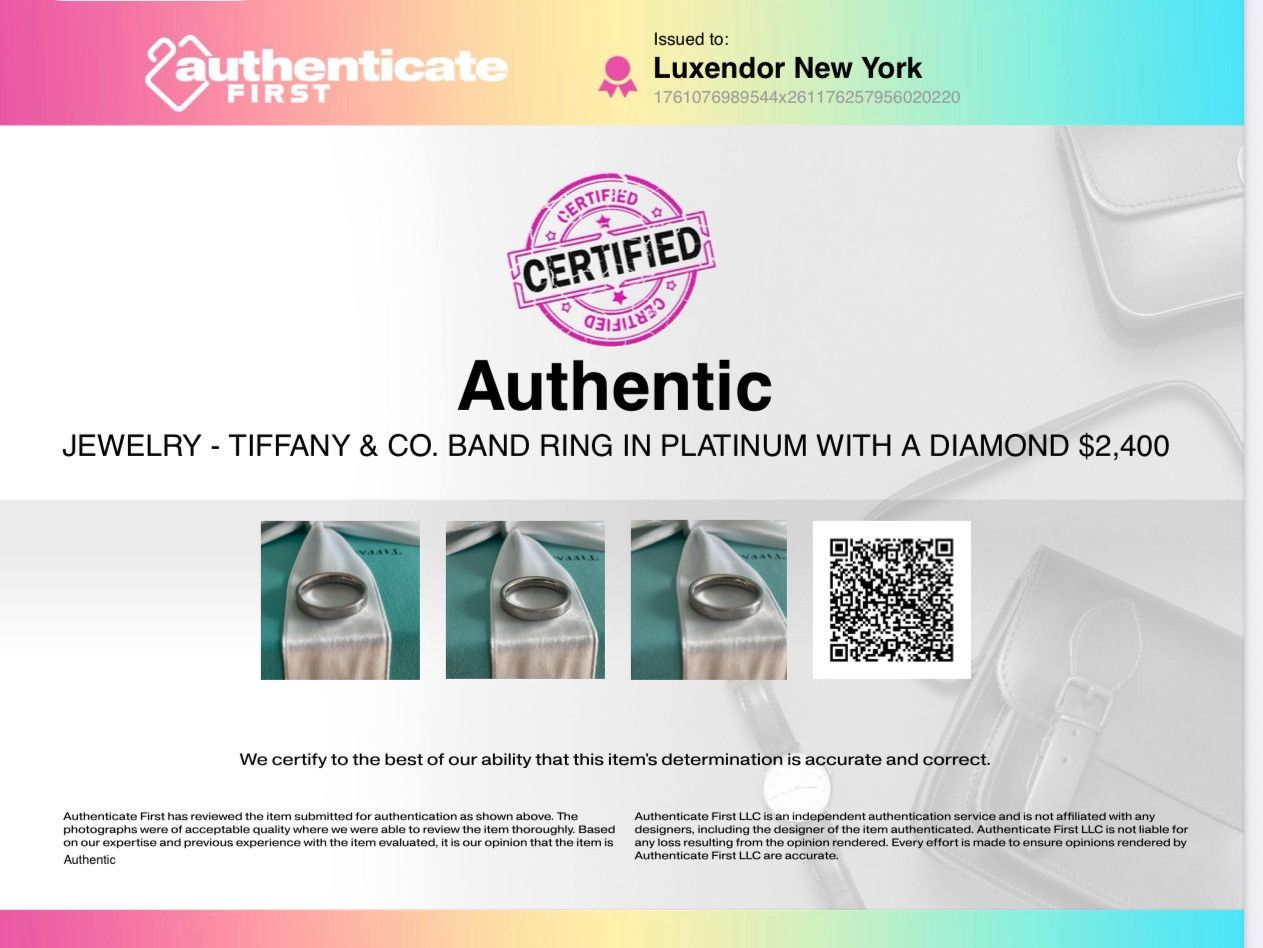 Tiffany & Co. Tiffany & Co. Band Ring in Platinum Diamond 5.5 NEW $2,400 Size ONE SIZE - 8 Thumbnail