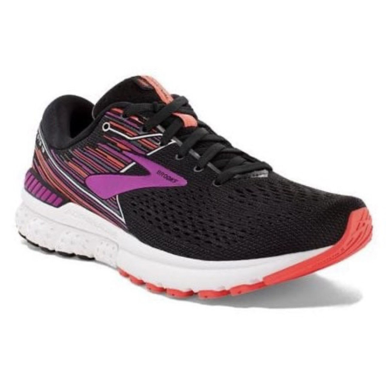 Brooks BROOKS Black Purple Coral Womens Adrenaline GTS 19 Sneakers Size US 9.5 / IT 39.5 - 1 Thumbnail