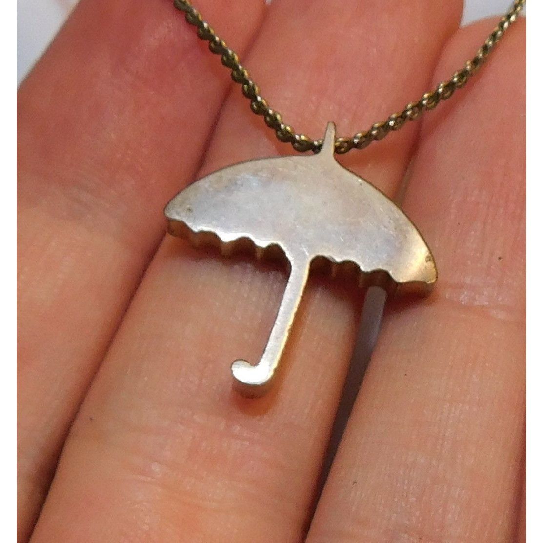 Other Quirky Umbrella Pendant Silver Tone Necklace Size ONE SIZE - 1 Thumbnail
