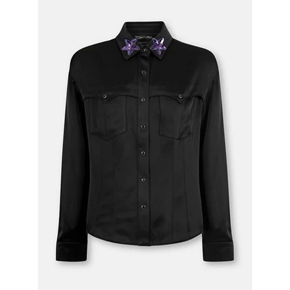 Tom Ford o1loc1c0924 CAD028 Denim Shirt in Black Size M / US 6-8 / IT 42-44 - 1 Preview