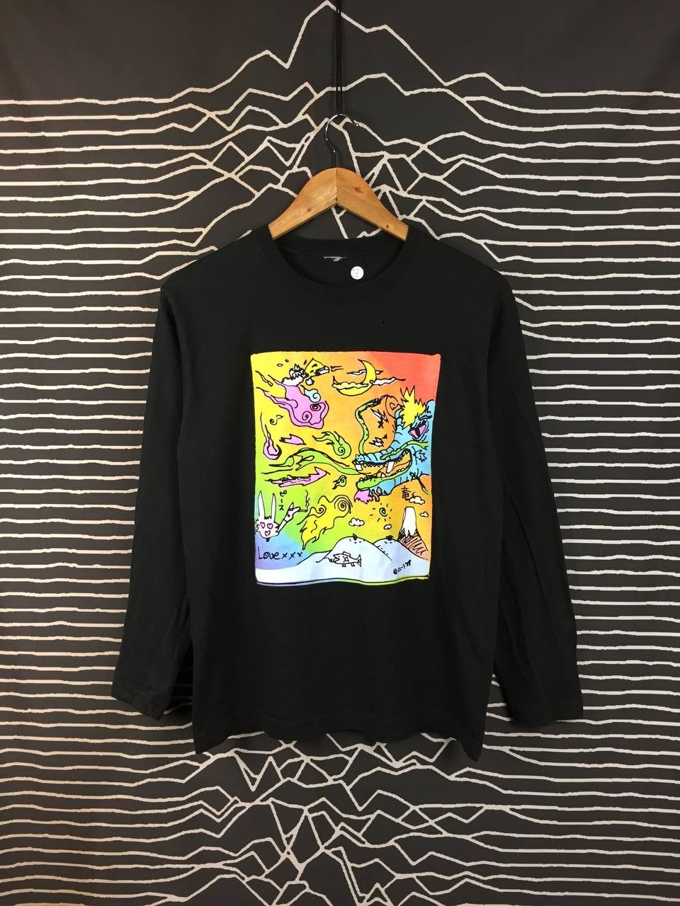 Japanese Brand Love & Peace Kiyoshiro Imawano Doodle Art Long Sleeve Tee Size US M / EU 48-50 / 2 - 2 Thumbnail