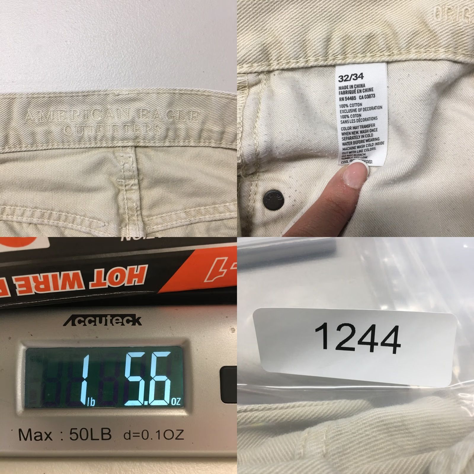 American Eagle Outfitters American Eagle Outfitters Jeans Mens 32/34 Beige Cotton 5 Pockets Straight Leg Regular Rise Medium Size US 32 / EU 48 - 9 Thumbnail