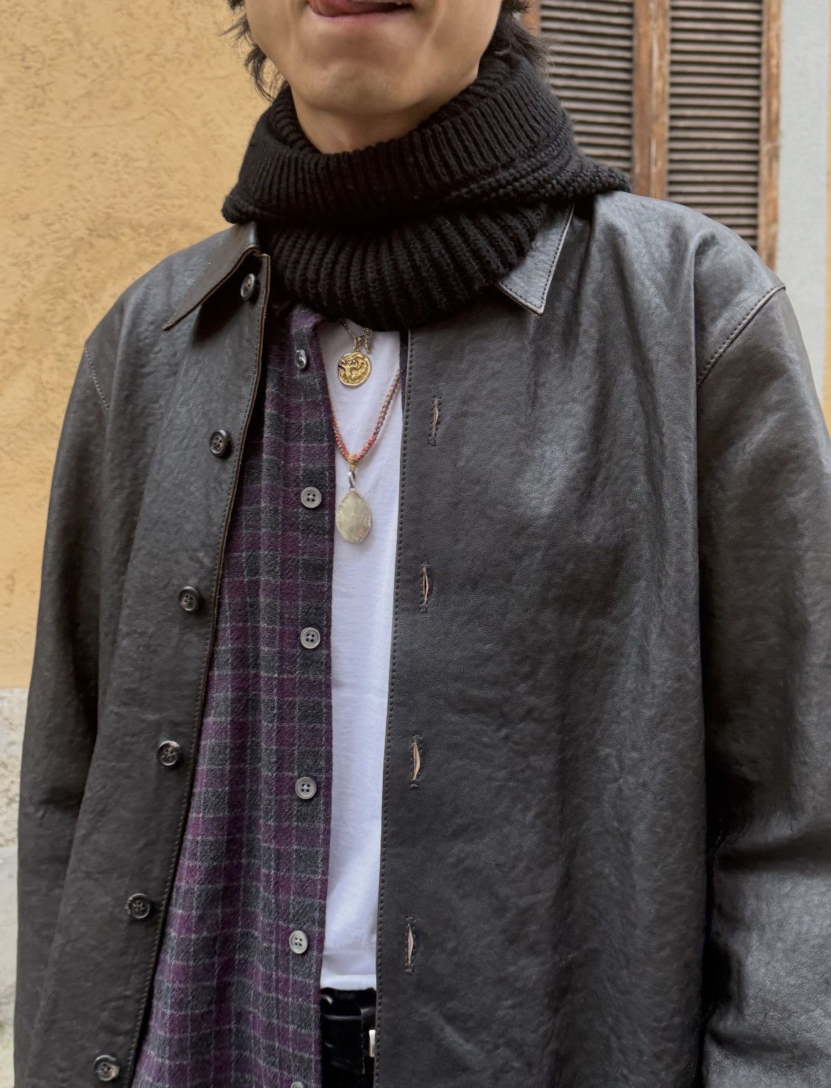 Our Legacy Our Legacy Borrowed BD Shirt Purple Grey Wool Size US M / EU 48-50 / 2 - 3 Thumbnail