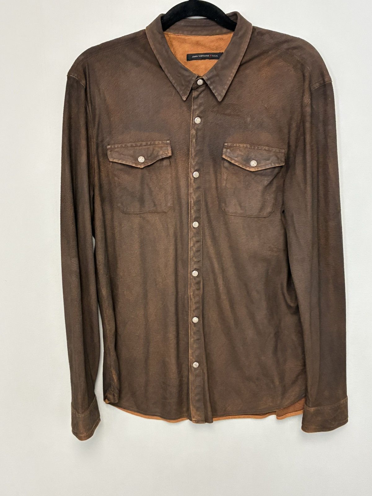 John Varvatos Faux Suede Military Shirt medium Size US M / EU 48-50 / 2 - 8 Thumbnail
