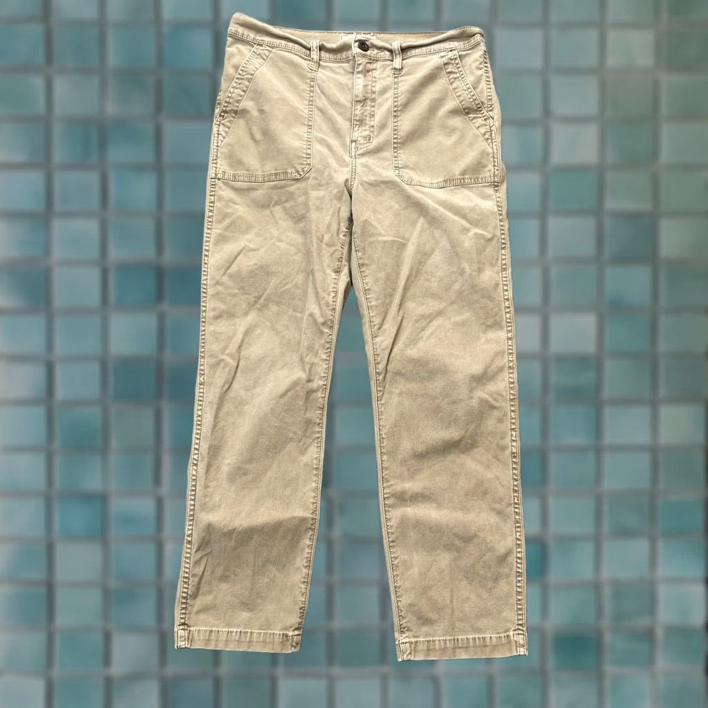 Madewell Madewell Pants Womens Beige Canvas Tapered Leg Stretch Cotton Workwear Casual 29 Size 29" - 1 Thumbnail
