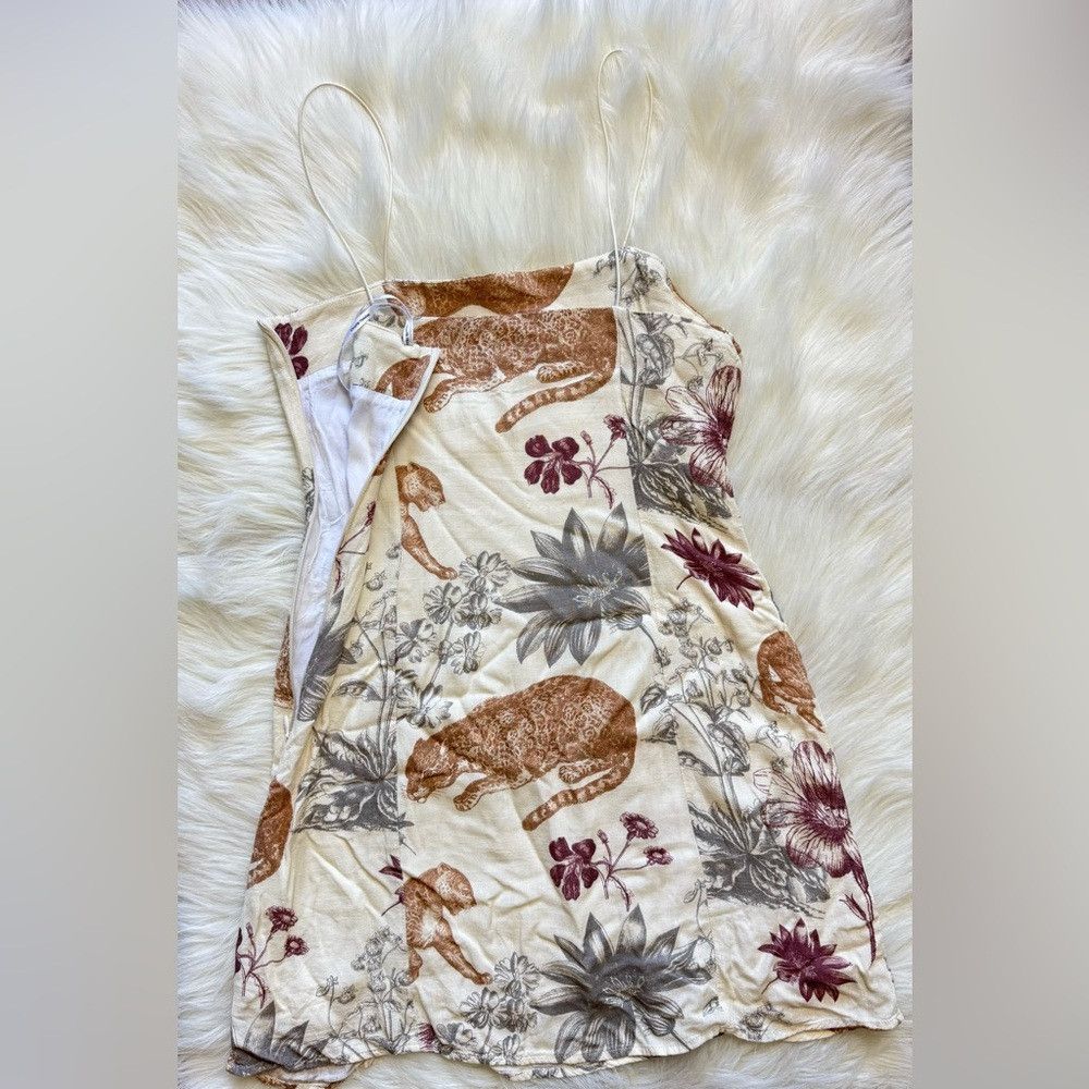 knee length dresses for ladies Linen Leopard Mini Dress