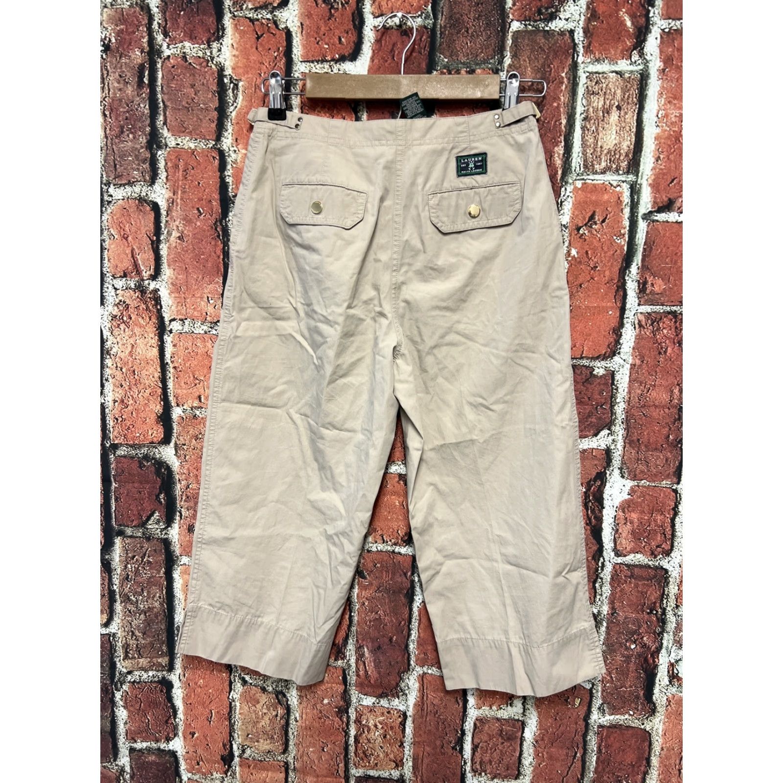 Ralph Lauren Lauren Ralph Lauren Pants Capri Womens 4P Beige Petite Regular Stretch Pockets Easy Care 28in Inseam 25.5in Size 27" / US 4 / IT 40 - 3 Thumbnail