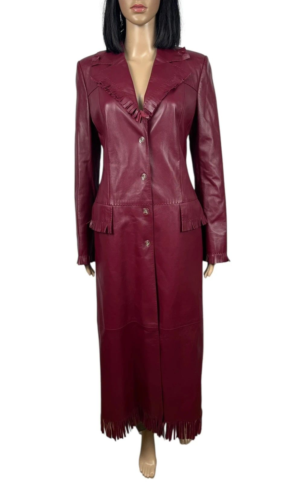 Other Upstar Exclusive Genuine Leather Long Coat Fringed D42 I48 Size L / US 10 / IT 46 - 2 Thumbnail