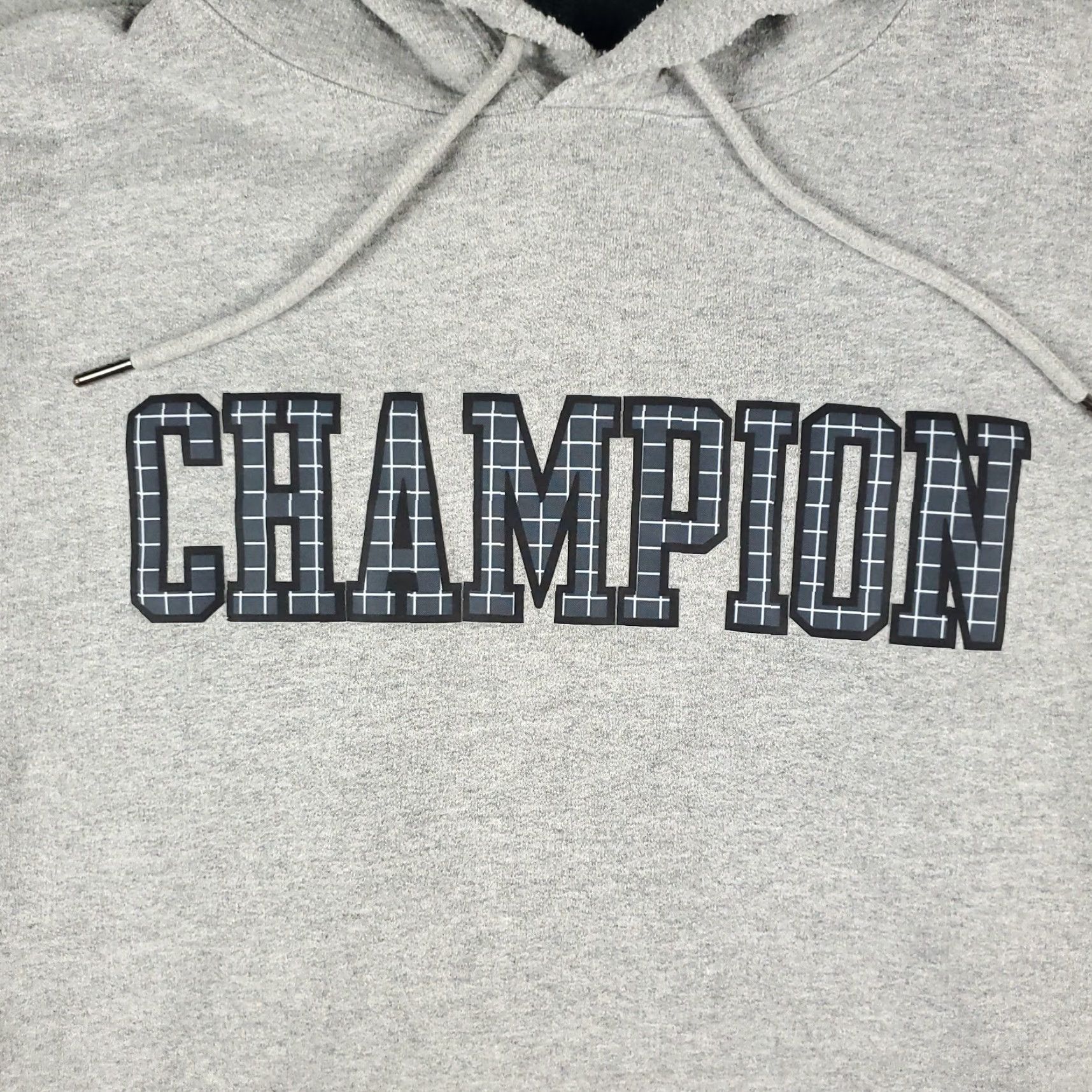 Champion VINTAGE Champion Hoodie Pullover Mens Large Gray Cotton Blend Logo Zipper Sports Autumn Winter Size US L / EU 52-54 / 3 - 2 Thumbnail
